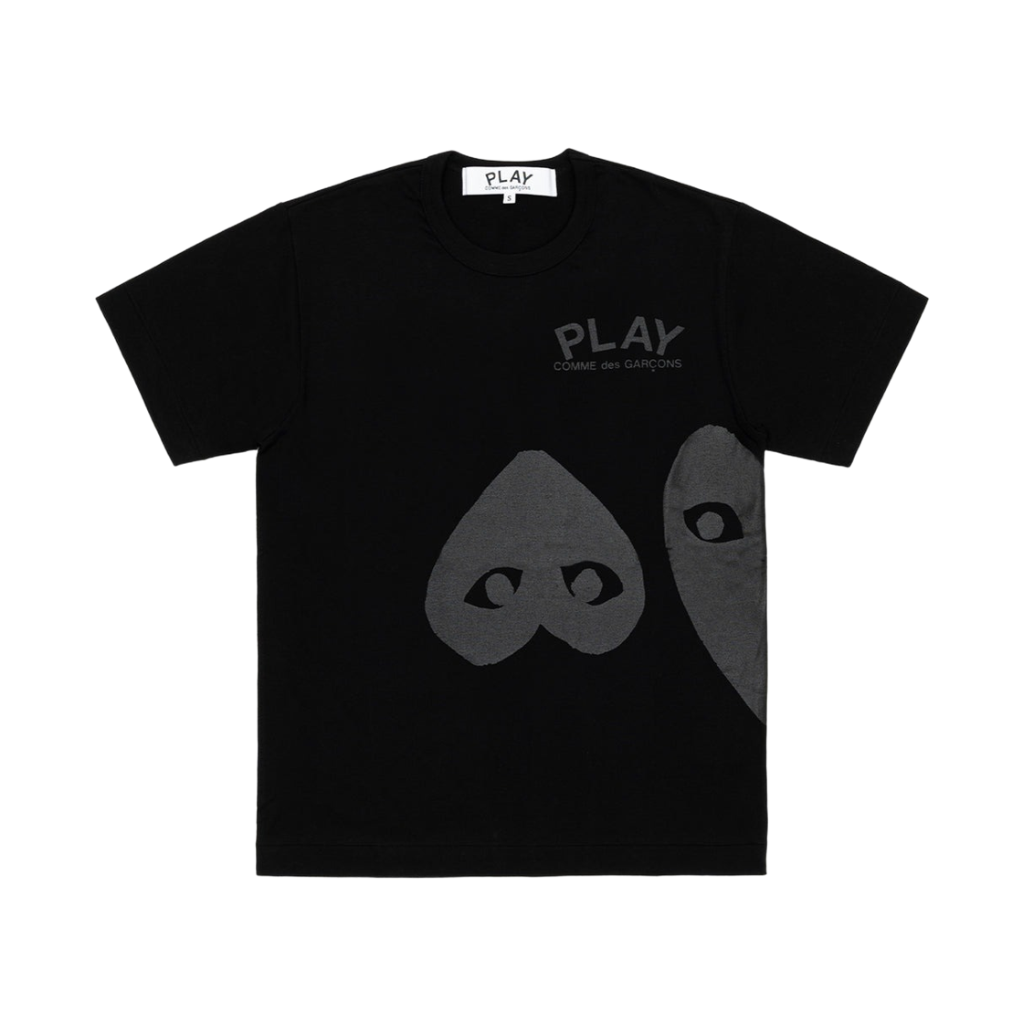AX-T196-051-1 Play Comme des Garcons Logo Heart T-Shirt Black