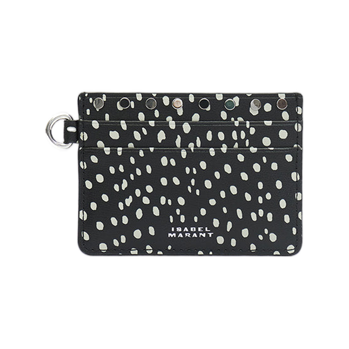 이자벨 마랑 오스칸 폴카 카드 홀더 레더 블랙 에크루(Isabel Marant Oskan Polka Card Holder Leather Black Ecru)