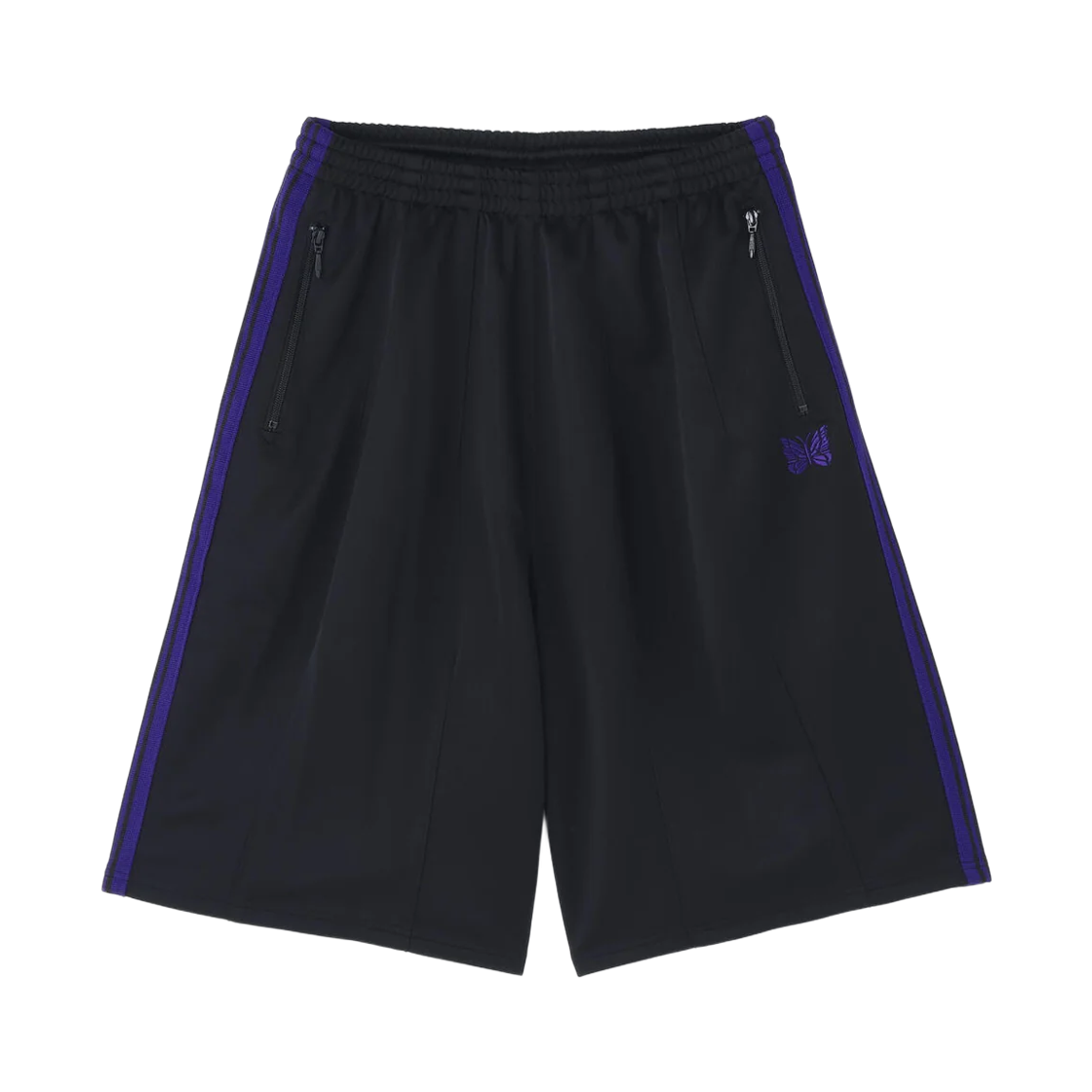SX1522 Needles x LHP H.D. Track Pants Shorts Poly Smooth Black Purple