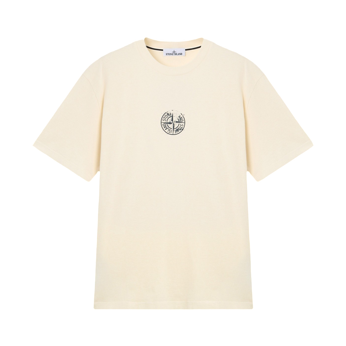 L2S1521000-01S0533-V0093 Stone Island 2100001 Organic Cotton Jersey Regular-Fit T-Shirt with Vertical Placement Print Ivory - 26FW