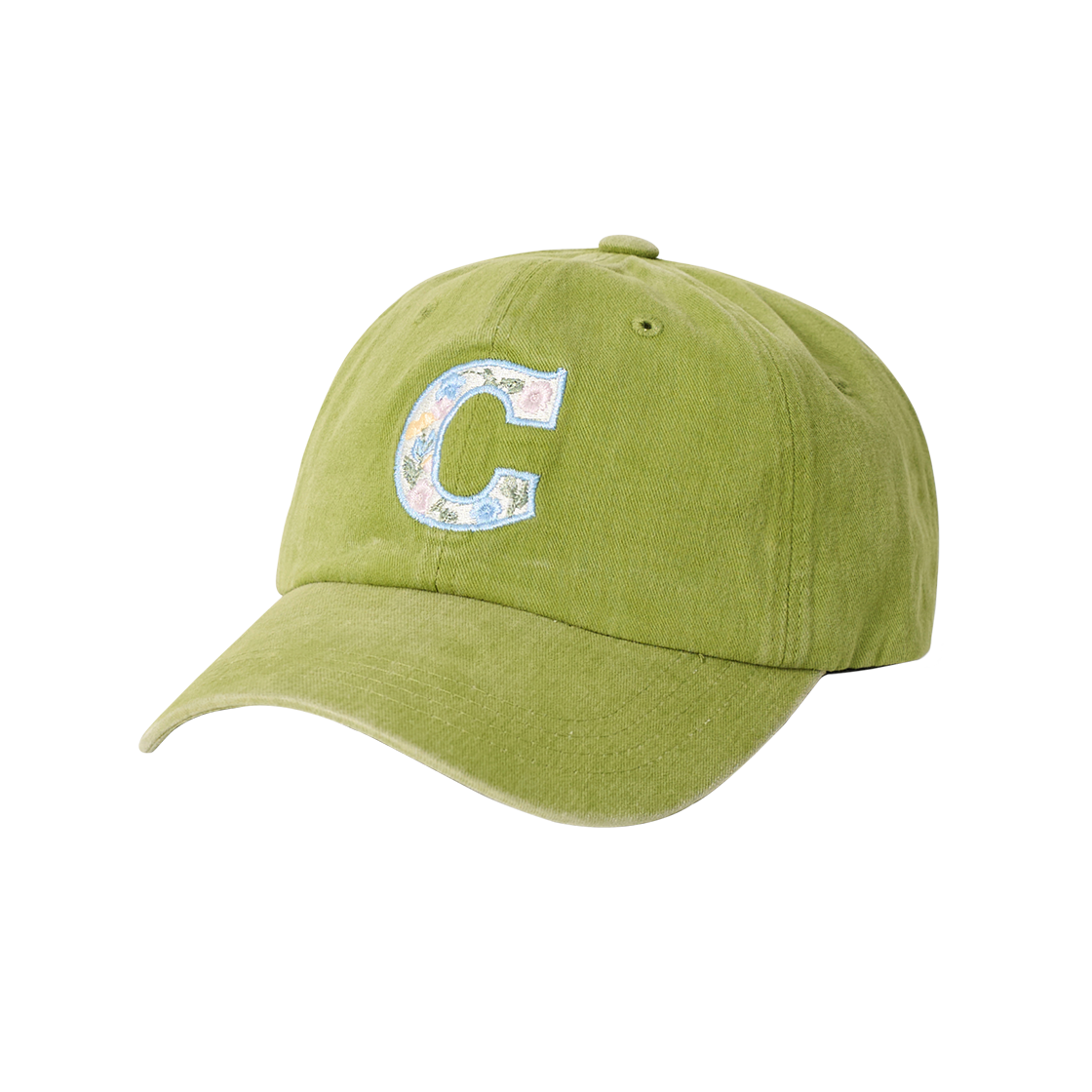 올인컴플리트 플라워 C 워싱 볼캡 올리브(Allincomplete Flower C Washing Ball Cap Olive) - 2