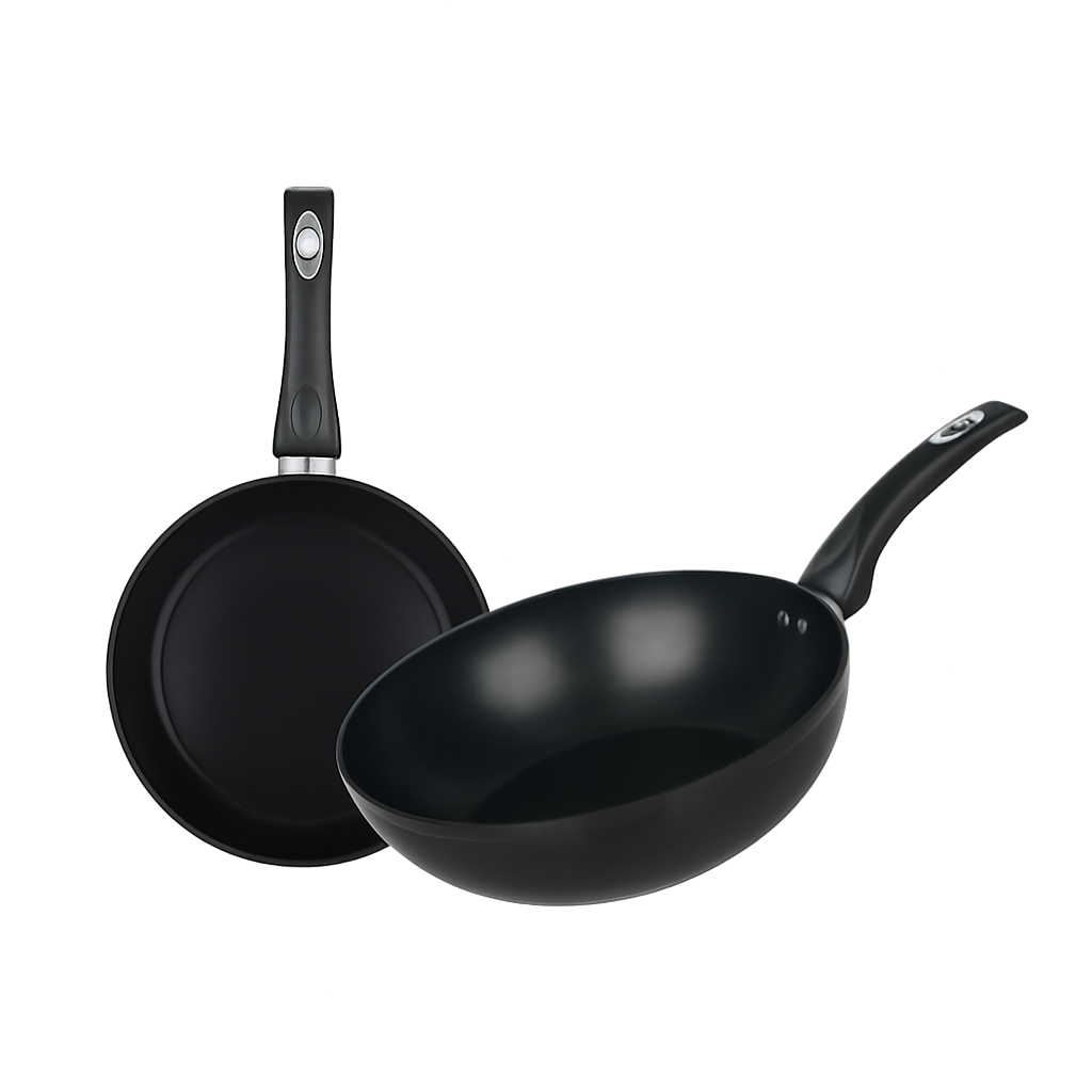 BRK006 BRK Smart Induction Frypan 2‑Piece Set (24cm Frypan + 28cm Wok)