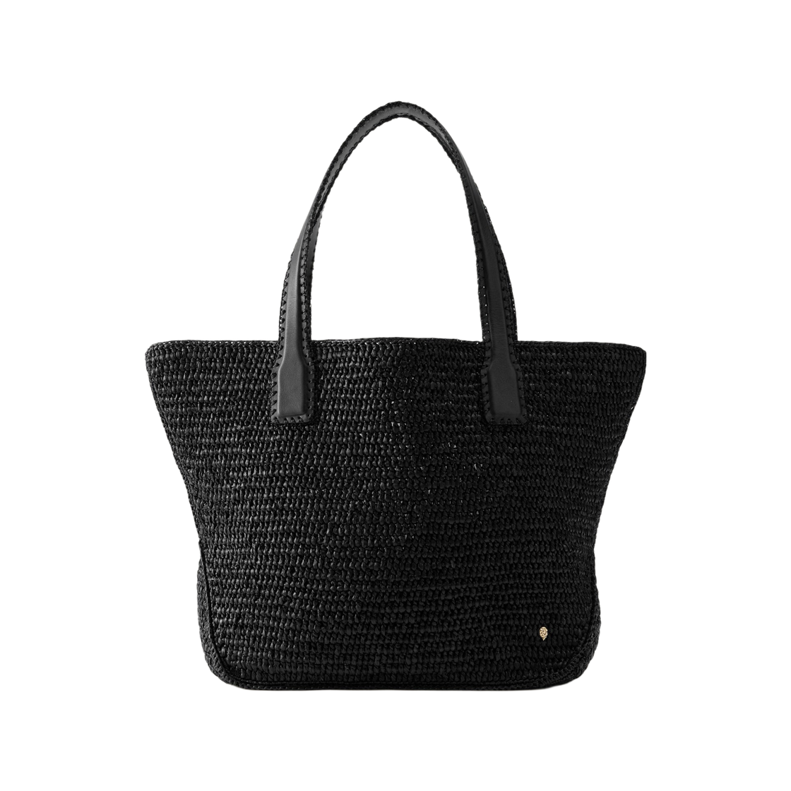 BAG52302 Helen Kaminski Liyoni Raffia Crochet Tote Charcoal Black