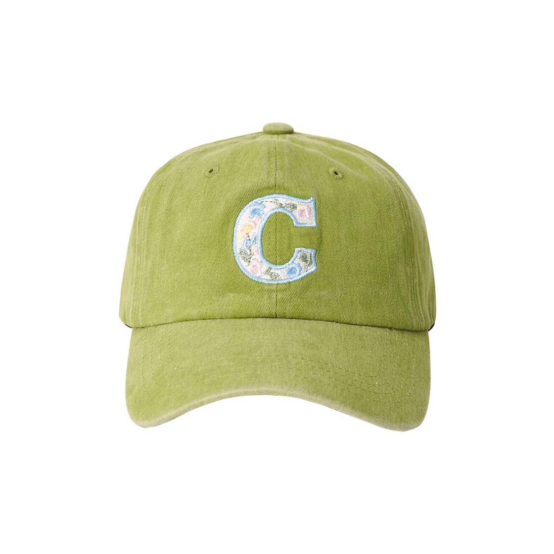 올인컴플리트 플라워 C 워싱 볼캡 올리브(Allincomplete Flower C Washing Ball Cap Olive)