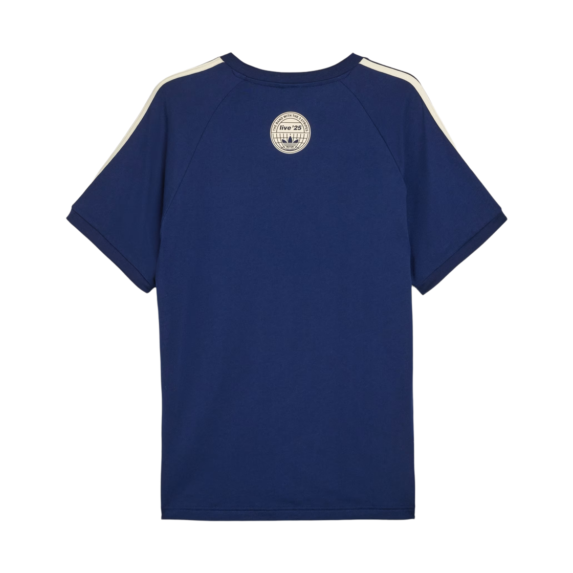 아디다스 x 오아시스 투어 3-스트라이프 티셔츠 나이트 인디고 크림 화이트 - KR 사이즈(Adidas x Oasis Tour 3-Stripes T-Shirt Night Indigo Cream White - KR Sizing) - 2
