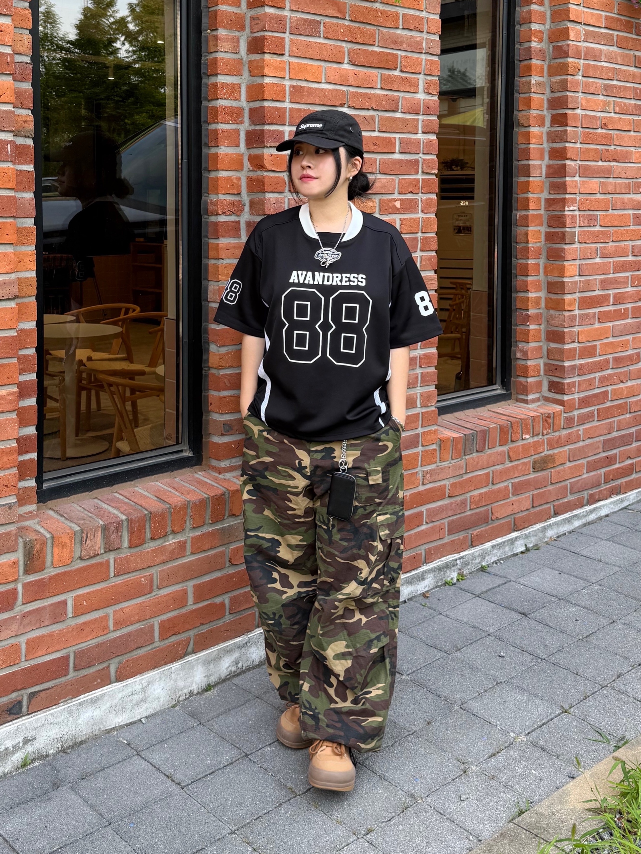 Supreme Military Camp Cap Black - 23SS 착용 스타일