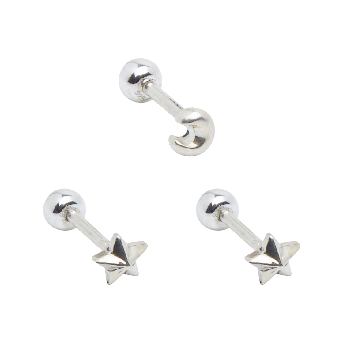 라피씬 작은별,달 3세트(LA PISCINE Twinkle Twinkle Little Star + Crescent Moon (925 Silver) [3 Set])