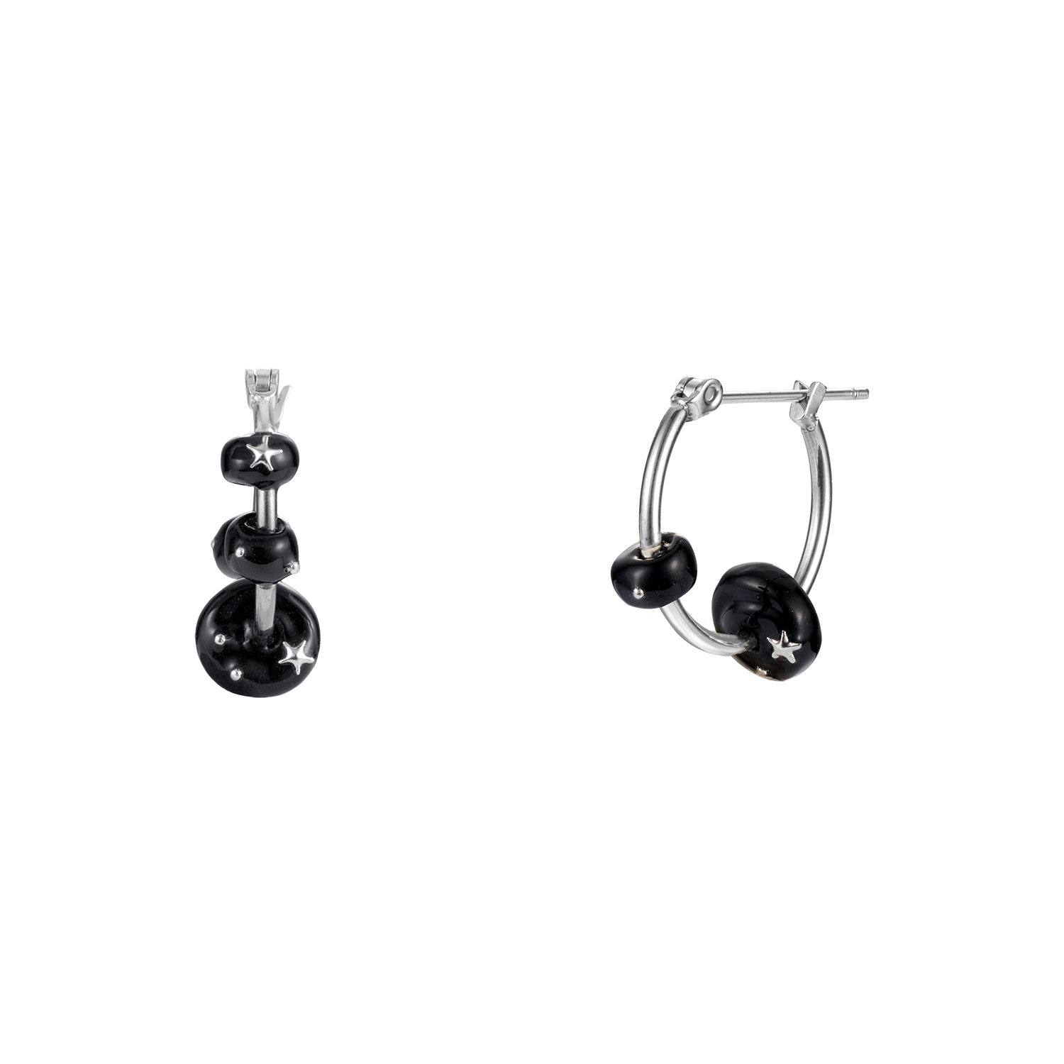 엔프프 에디 후프 이어링 블랙(Nff Eddy Hoop Earrings Black)