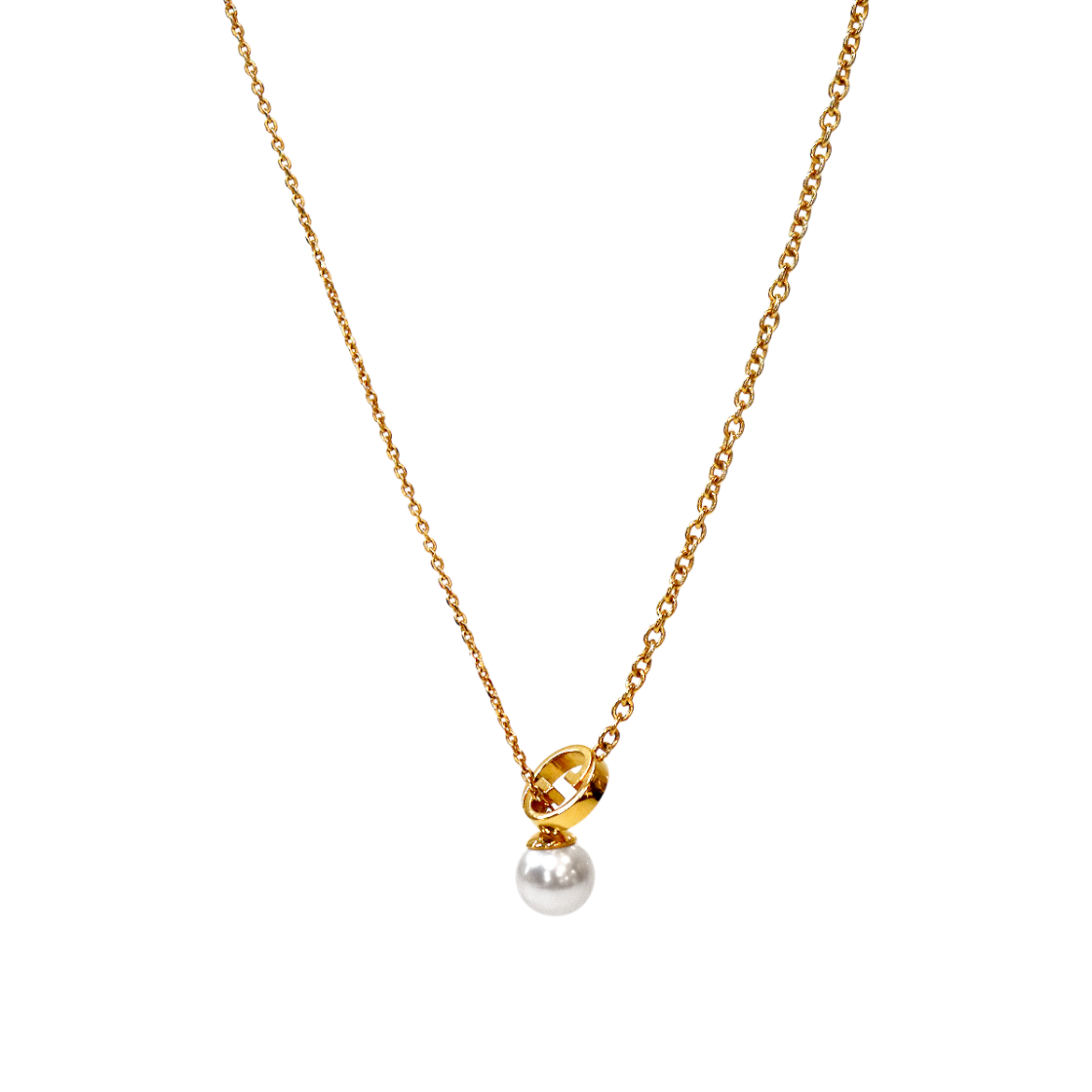 ITBDTHPPQ7JS Gucci Pearl Drop Interlocking G Gold Necklace A-B61078