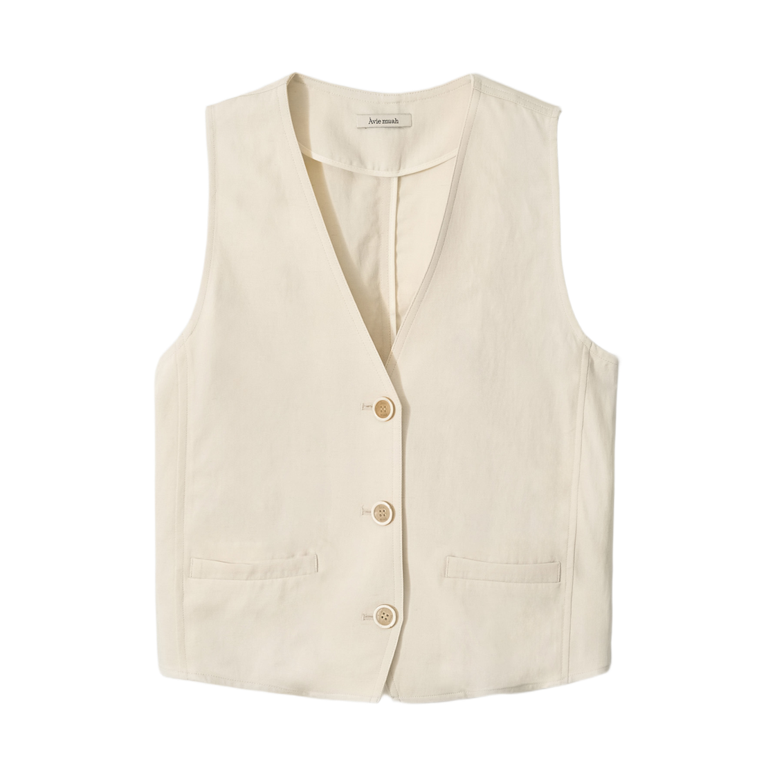 - (W) Aviemuah Natural Linen Vest Cream
