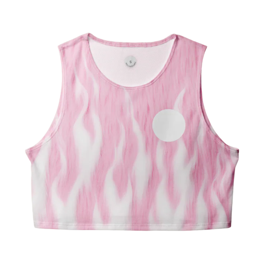 (W) 파티시페이션 핑크 퍼지 크롭 싱글렛 핑크 화이트((W) Participation Pink Fuzz Crop Singlet Pink White)