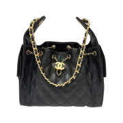 Chanel 25 Small Bag Grained Calfskin & Gold Black