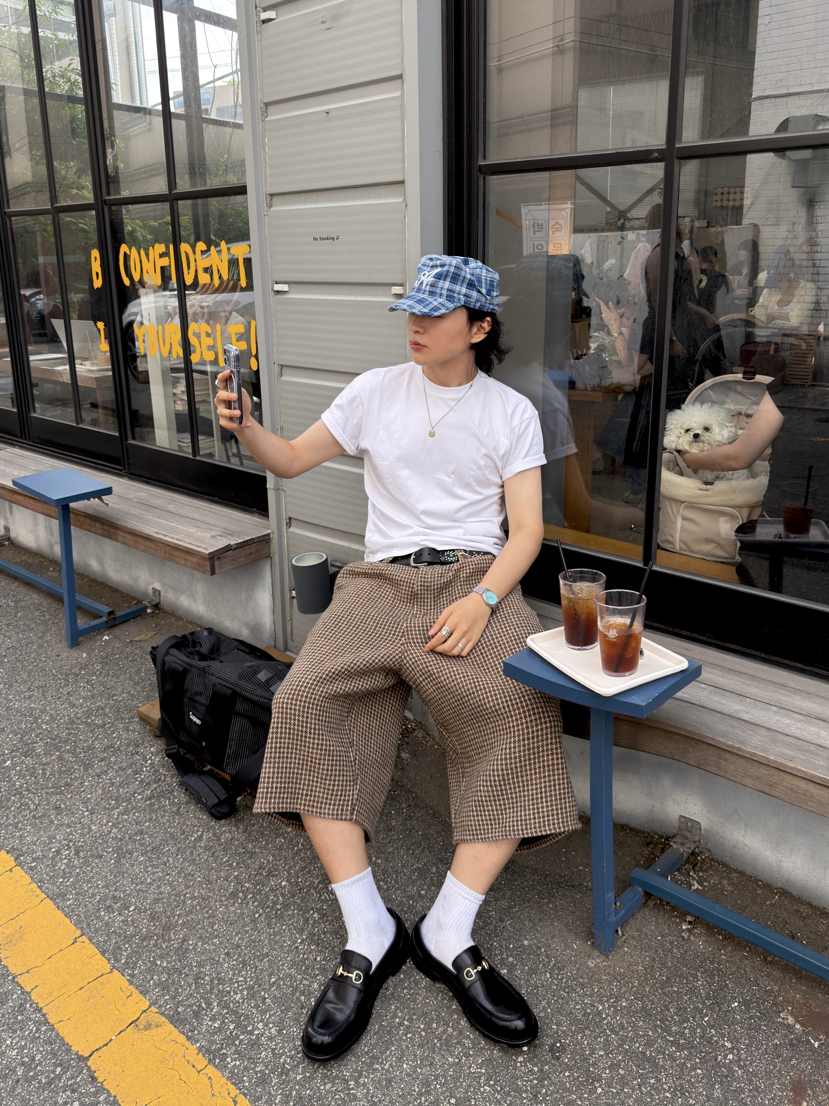 Romantic Move Half Moon Leather Loafer Washing Black, Supreme Duffle Bag Black - 24SS 착용 스타일 - 1