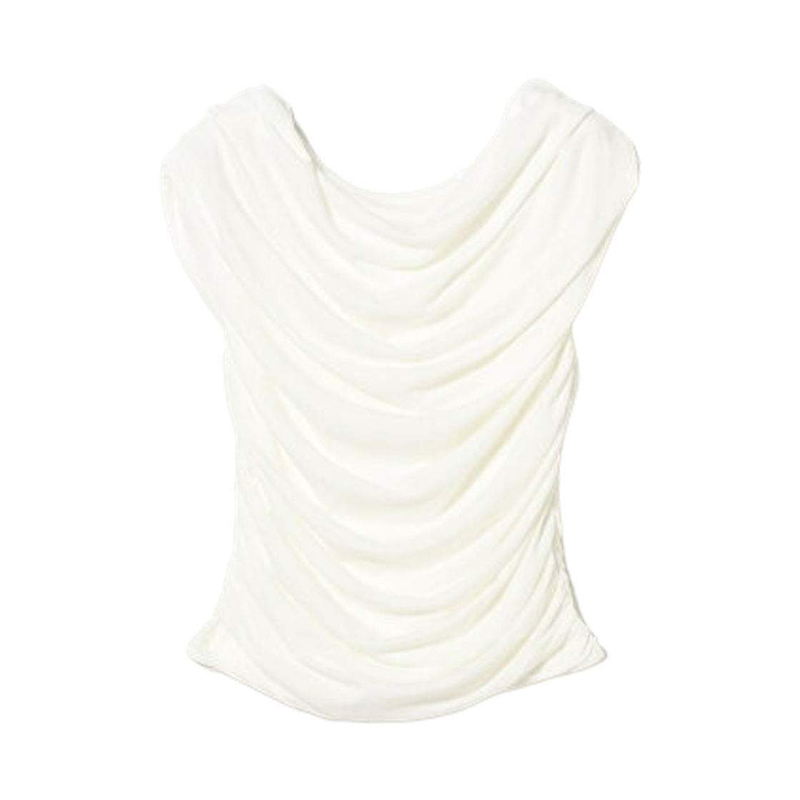 61-04-1379-101 (W) Ray Beams Gathered Draped T-Shirt White