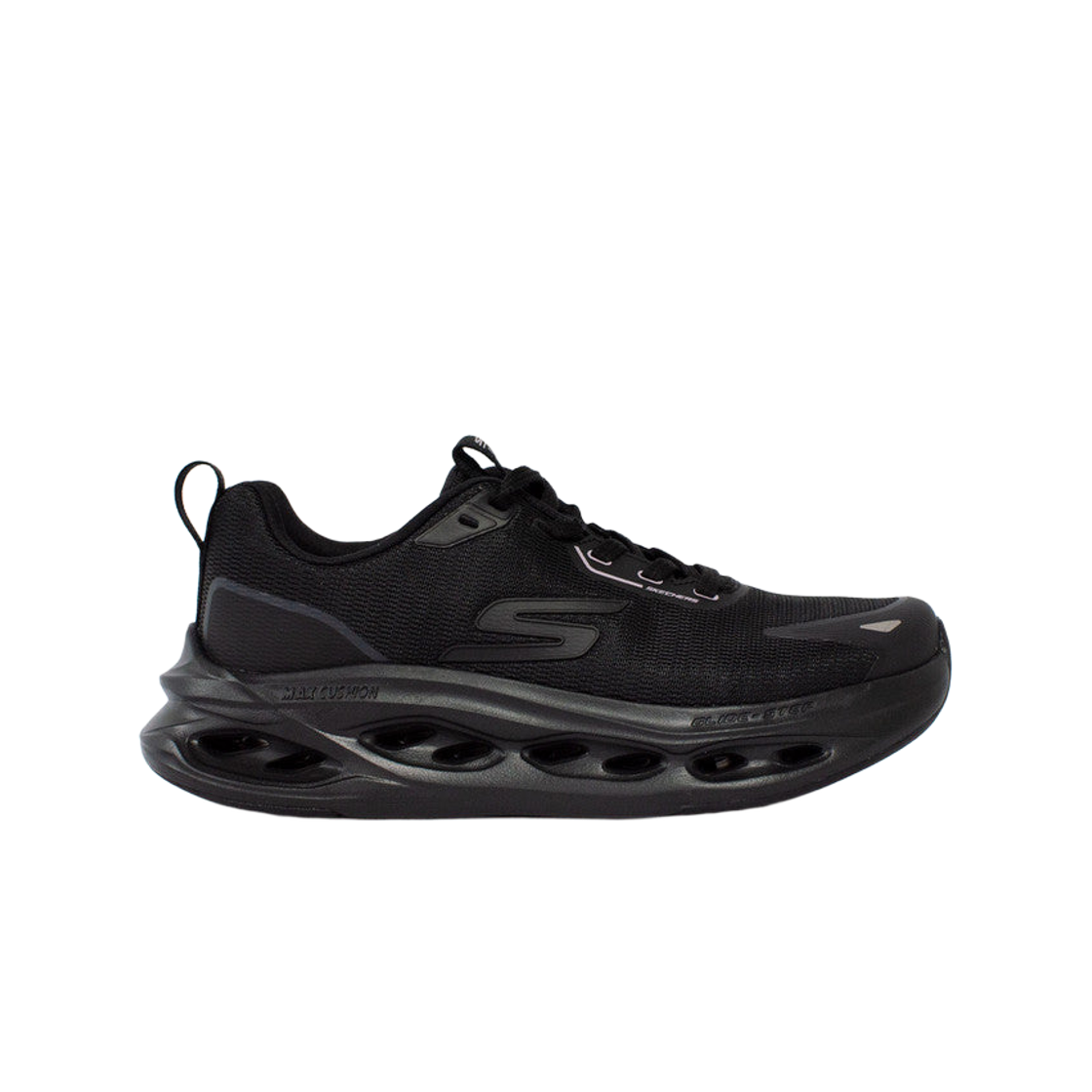 (W) 스케쳐스 맥스 쿠셔닝 글라이드-스텝 블랙((W) Skechers Max Cushioning Glide-Step Black)