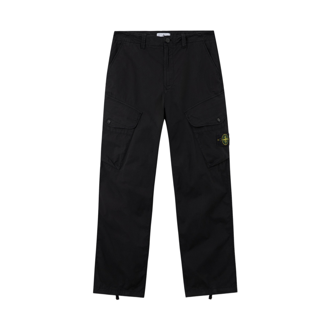 L2S1531000-03S0A10-V0029 Stone Island 3100003 Stretch Organic Cotton Twill Loose-Fit Cargo Trousers with Snap Pockets Black - 26FW