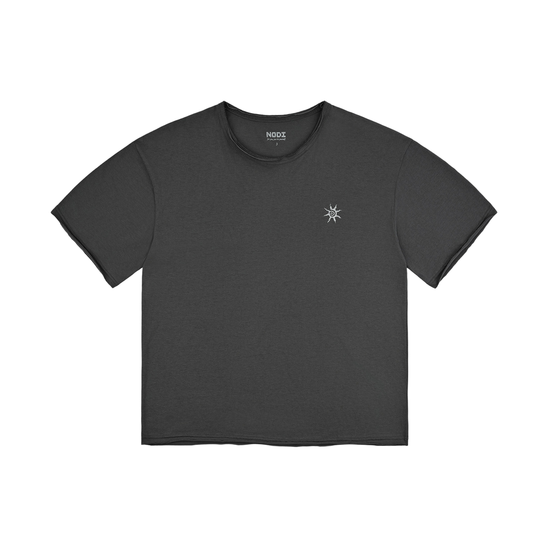 노디 코튼 30수 라운드 넥 크롭 티 차콜(NODI Cotton 30S Round Neck Crop Tee Charcoal)