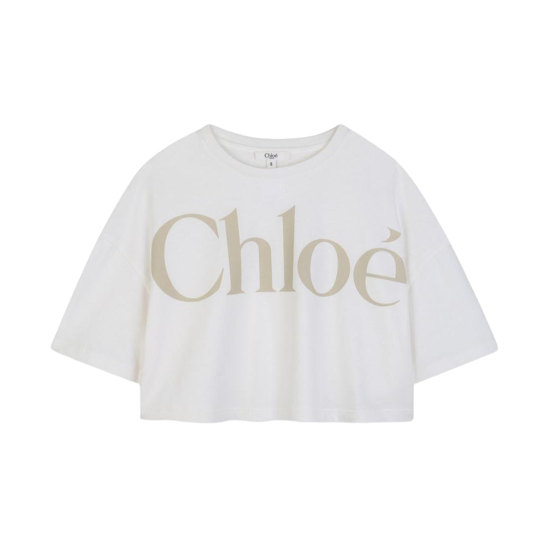 (키즈) 끌로에 로고 프린트 크루 넥 티셔츠 화이트((Kids) Chloe Logo Print Crew Neck T-Shirt White) - 1