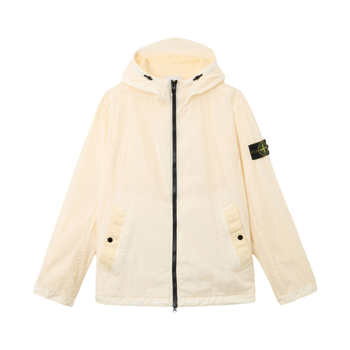 L2S1541000-01S0A23-V0093 Stone Island 4100001 Crinkle Reps NY Hooded Jacket with Wind Resistance And Anti-Drop Ivory - 26FW
