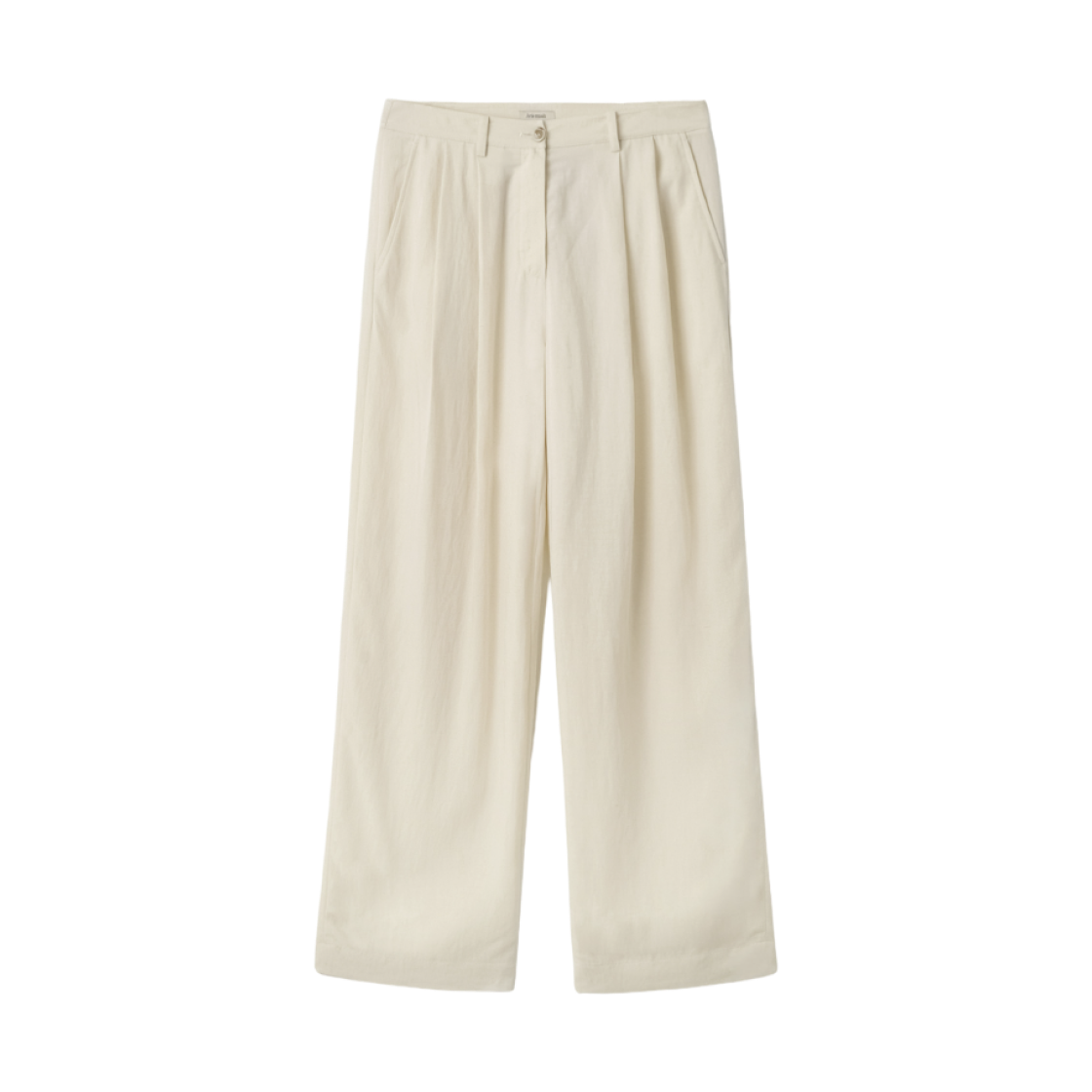- (W) Aviemuah Natural Linen Lowrise Trousers Cream
