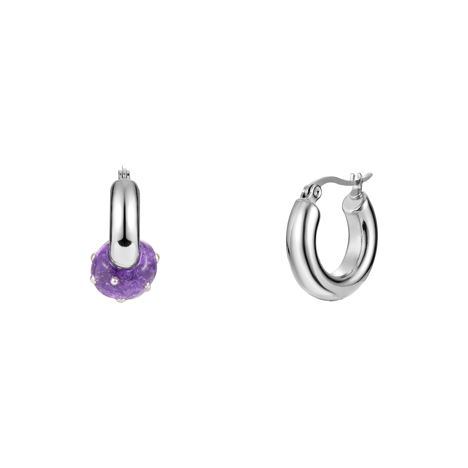 엔프프 롤리팝 후프 이어링 퍼플(Nff Lollipop Hoop Earrings Purple)