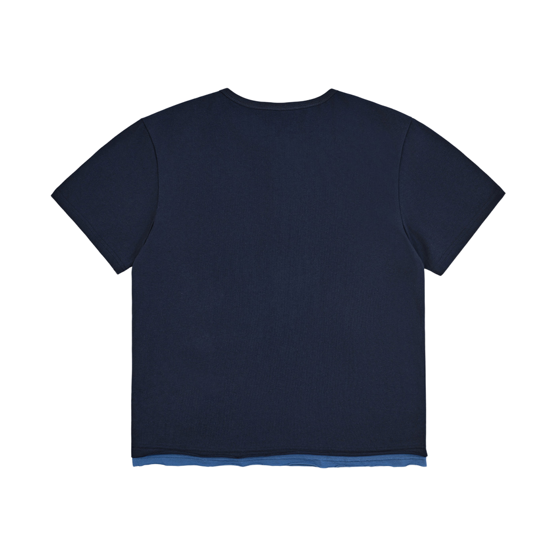 노디 코튼 30수 레이어드 헨리넥 반팔 크롭 티셔츠 네이비(NODI Cotton 30S Layered Henley Neck Crop Tee Navy) - 2