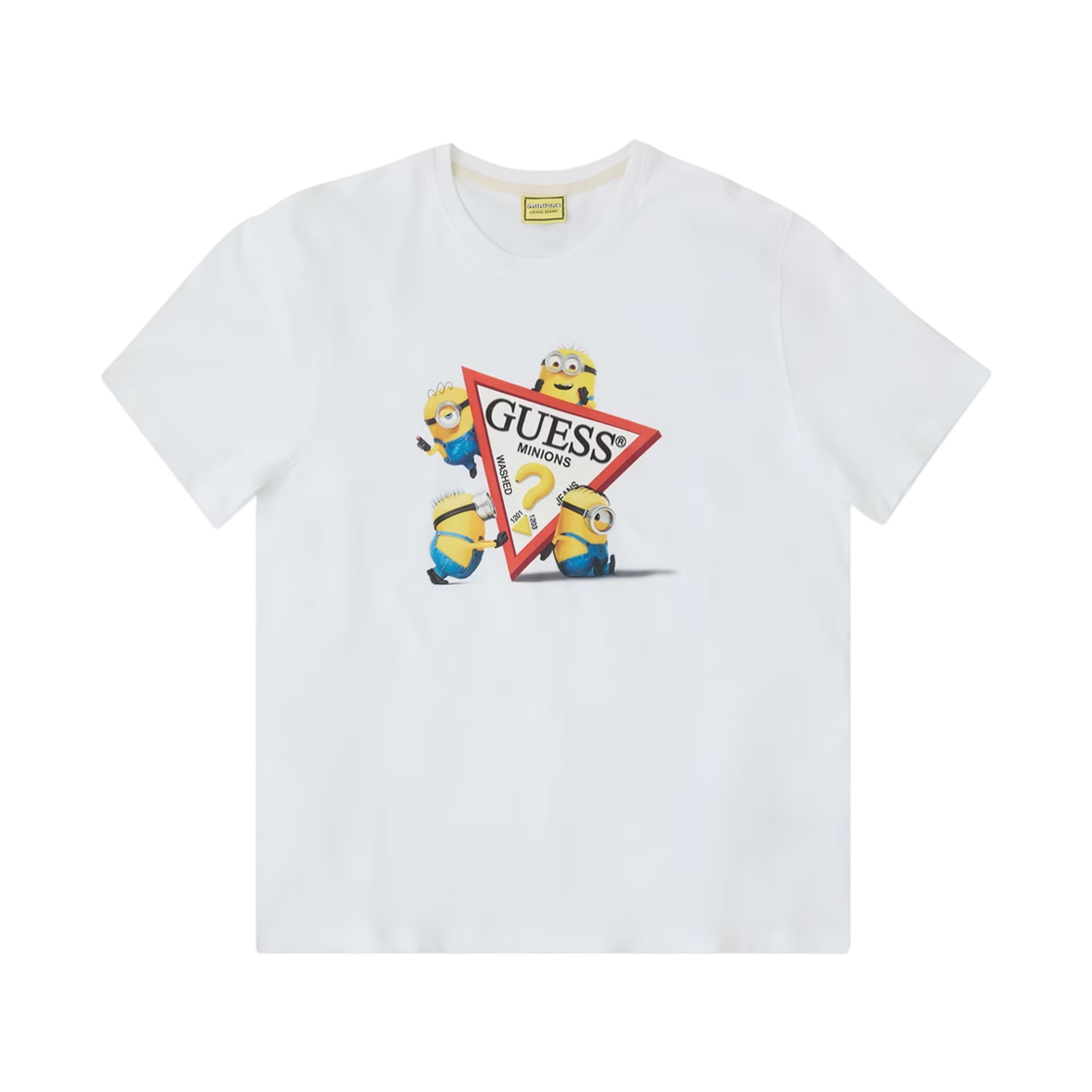 게스 진 x 미니언즈 프린티드 티셔츠 화이트(GUESS Jeans x Minions Printed T-Shirt White)