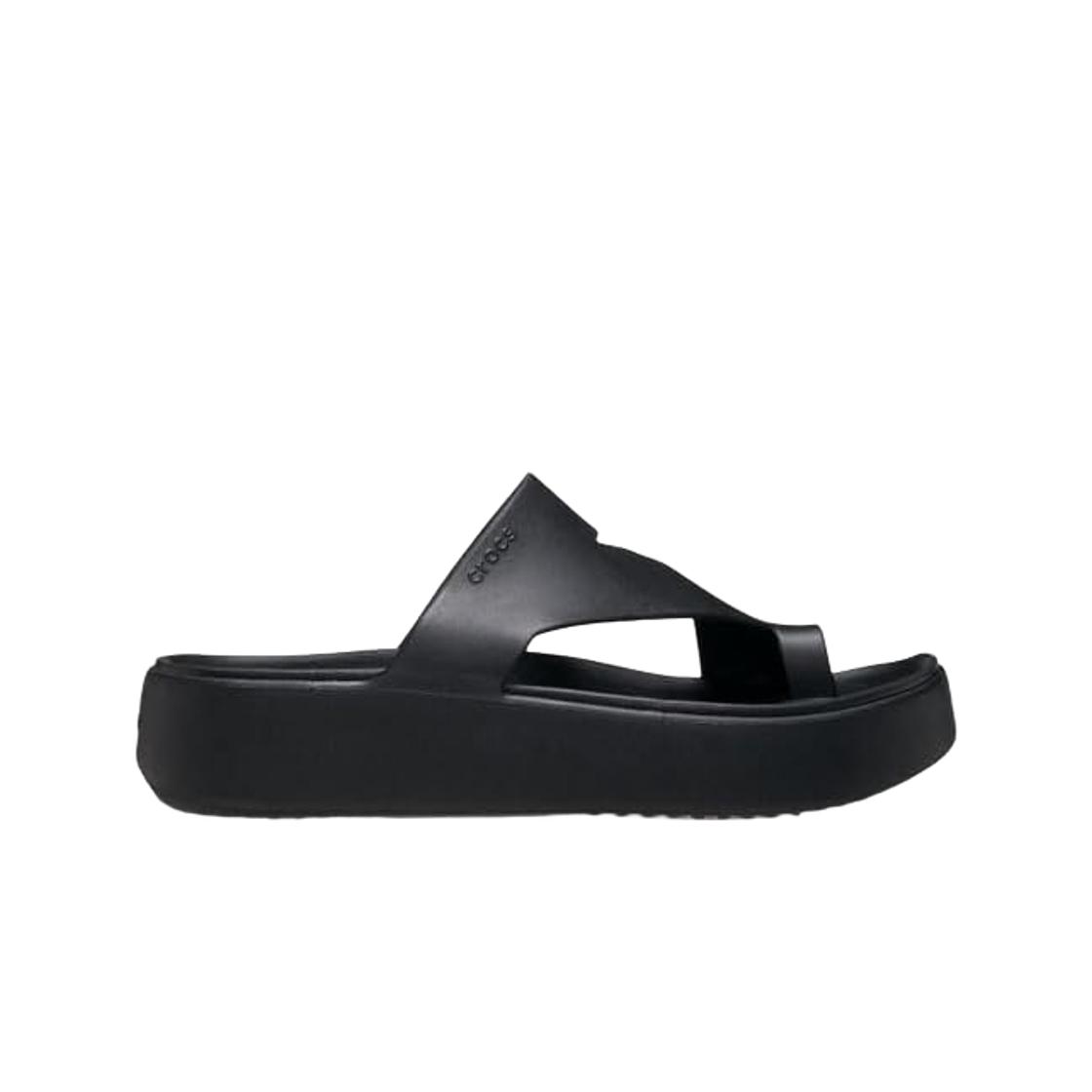 210834-001 (W) Crocs Getaway Platform Toe Loop Sandal Black