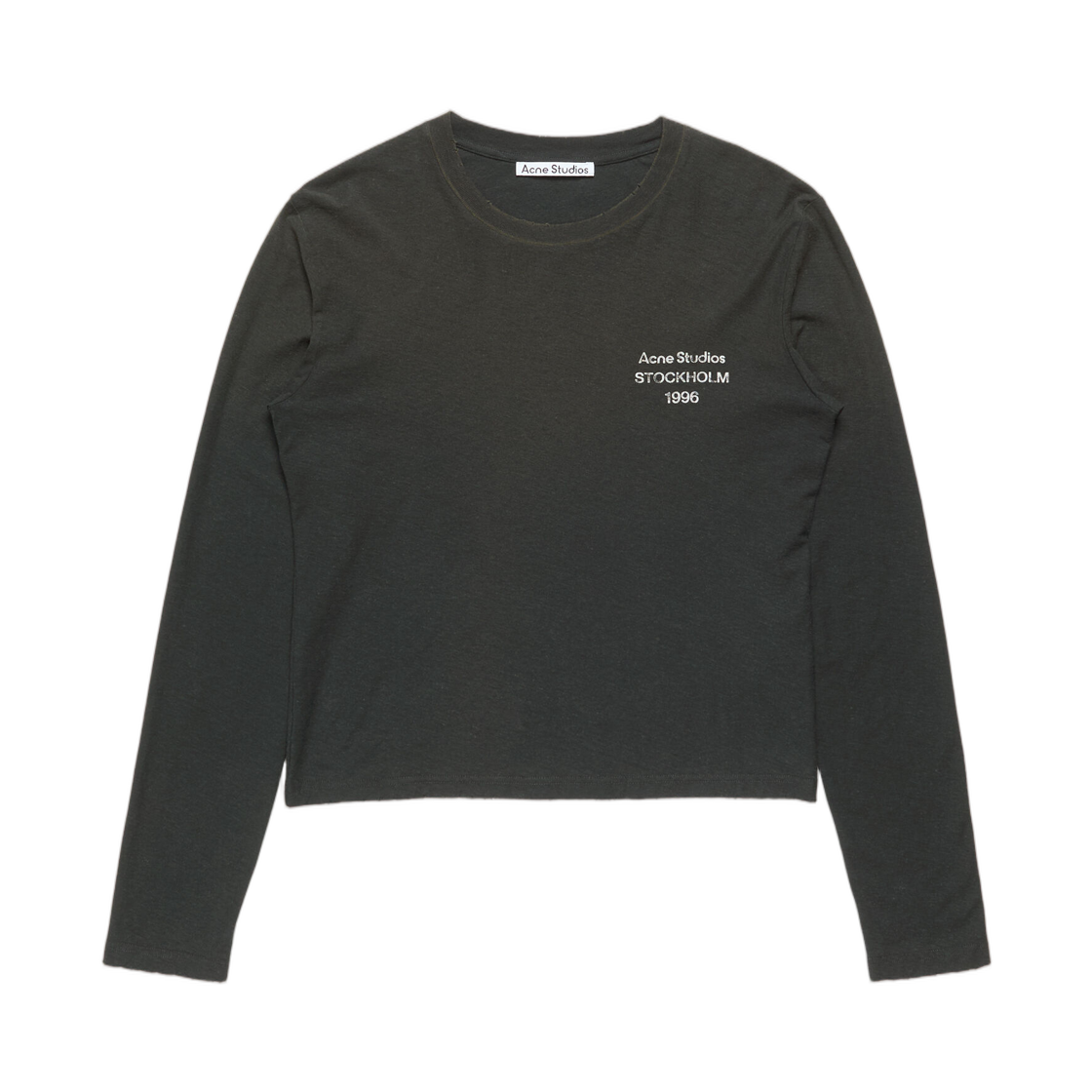 CL0498-BM0 Acne Studios Distressed Logo T-Shirt Faded Black