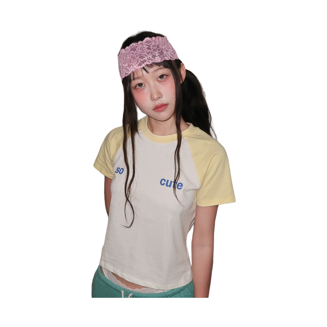 키코지 쏘 큐트 래글런 티셔츠 옐로우(kikozy So Cute Raglan T-shirt_Yellow) - 5