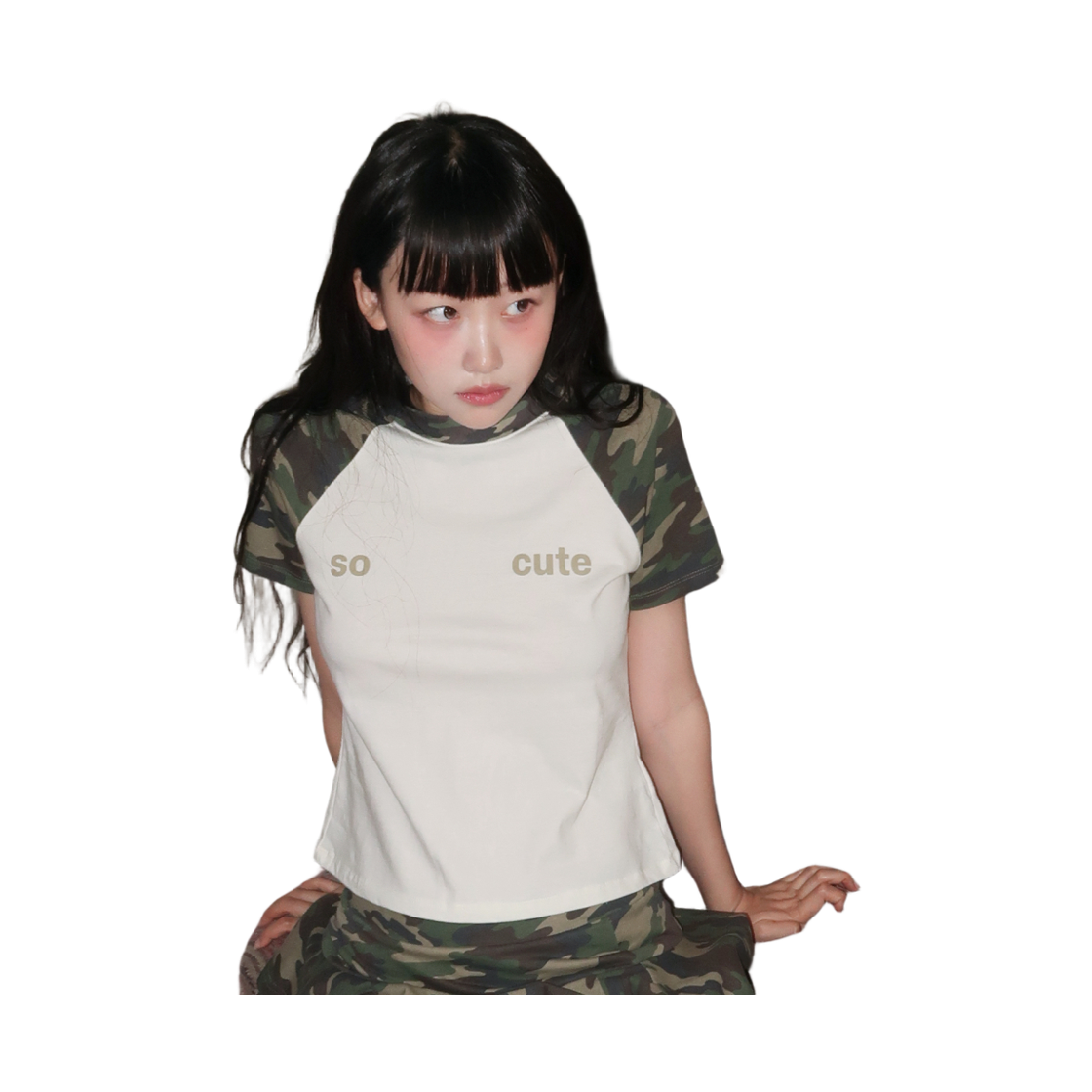 키코지 쏘 큐트 래글런 티셔츠 카모(kikozy So Cute Raglan T-shirt_Camo) - 3