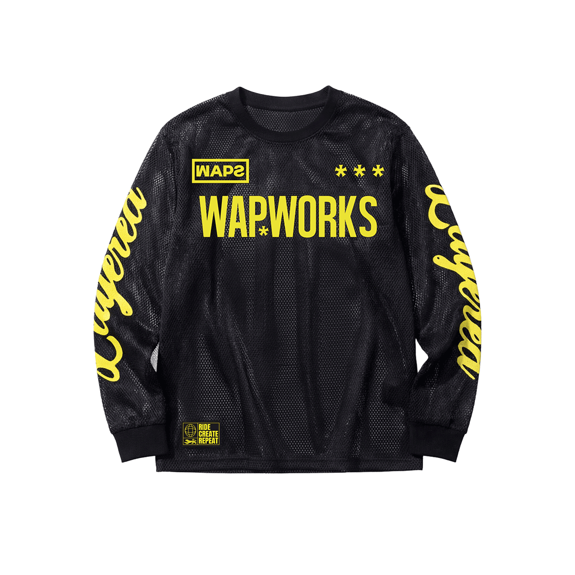 왑웍스 레이어드 모토 매쉬 져지 블랙(Wapworks Layered Moto Mesh Jersey Black)