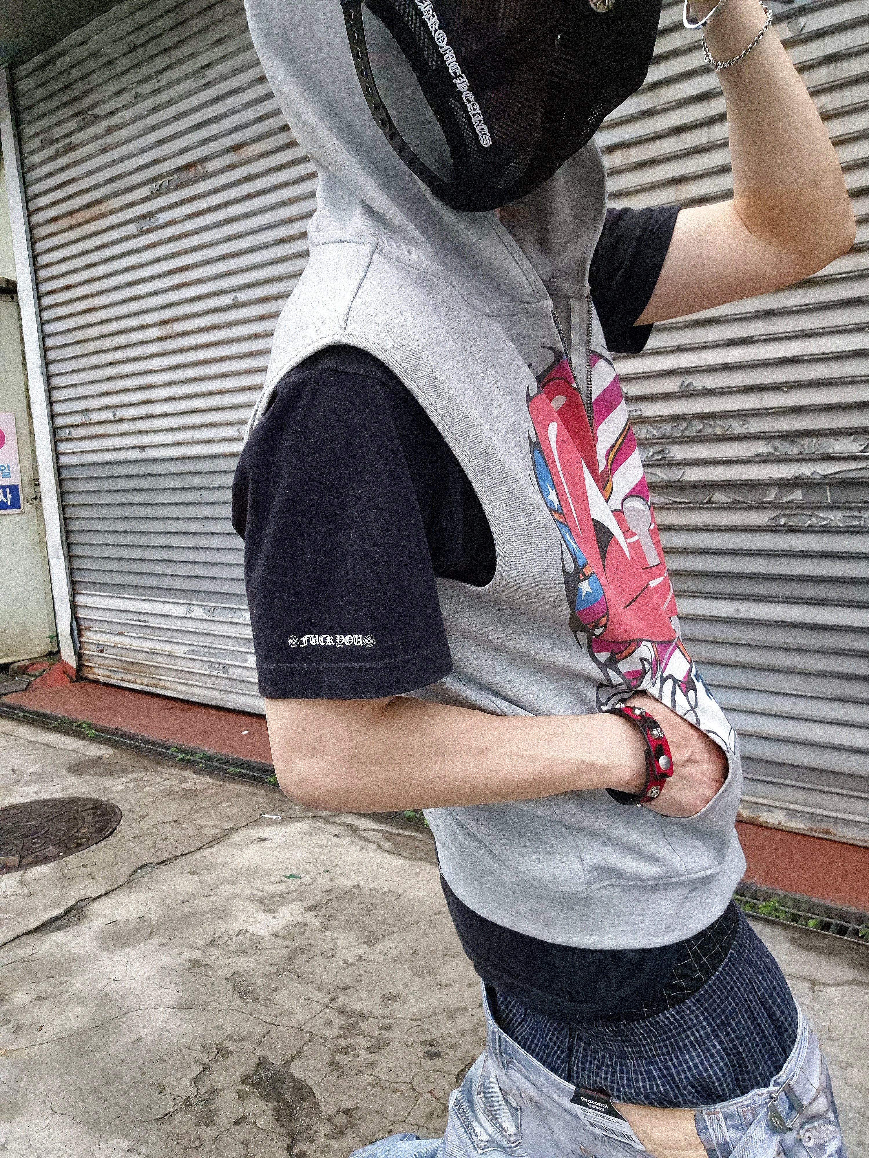 Protocol Index Trompe L'oeil Layered Pants Blue, Rick Owens Mega Bumper Geobasket Black Milk 착용 스타일 - 4