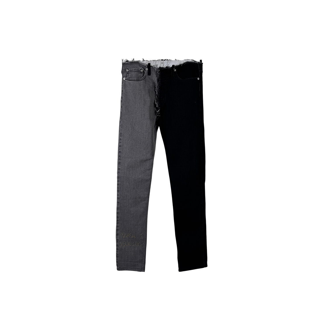 ITPCGW39BLMJ Maison Margiela Two-Tone Denim Pants Black & Gray