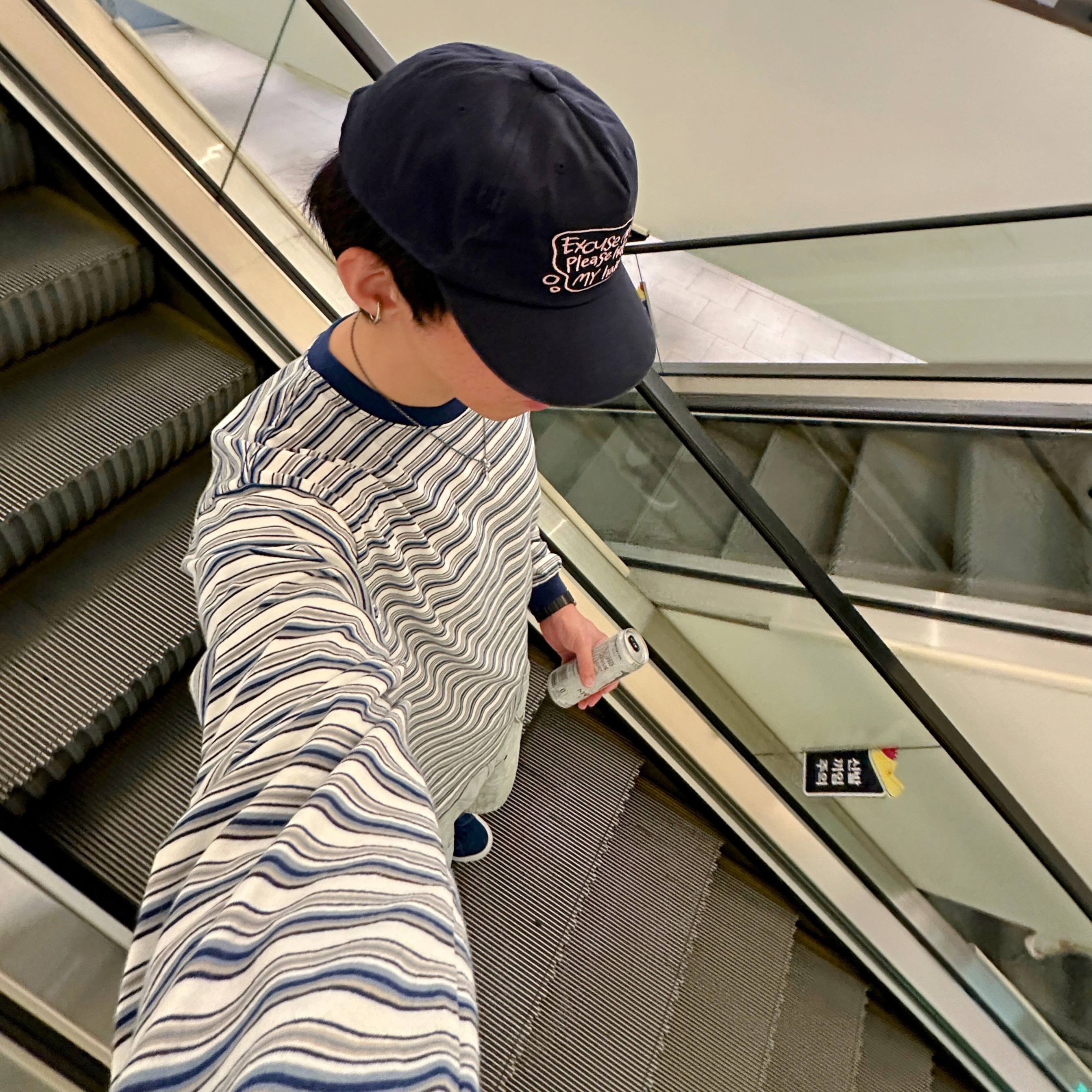 Thisisneverthat Striped L/S T-Shirt Ivory 착용 스타일