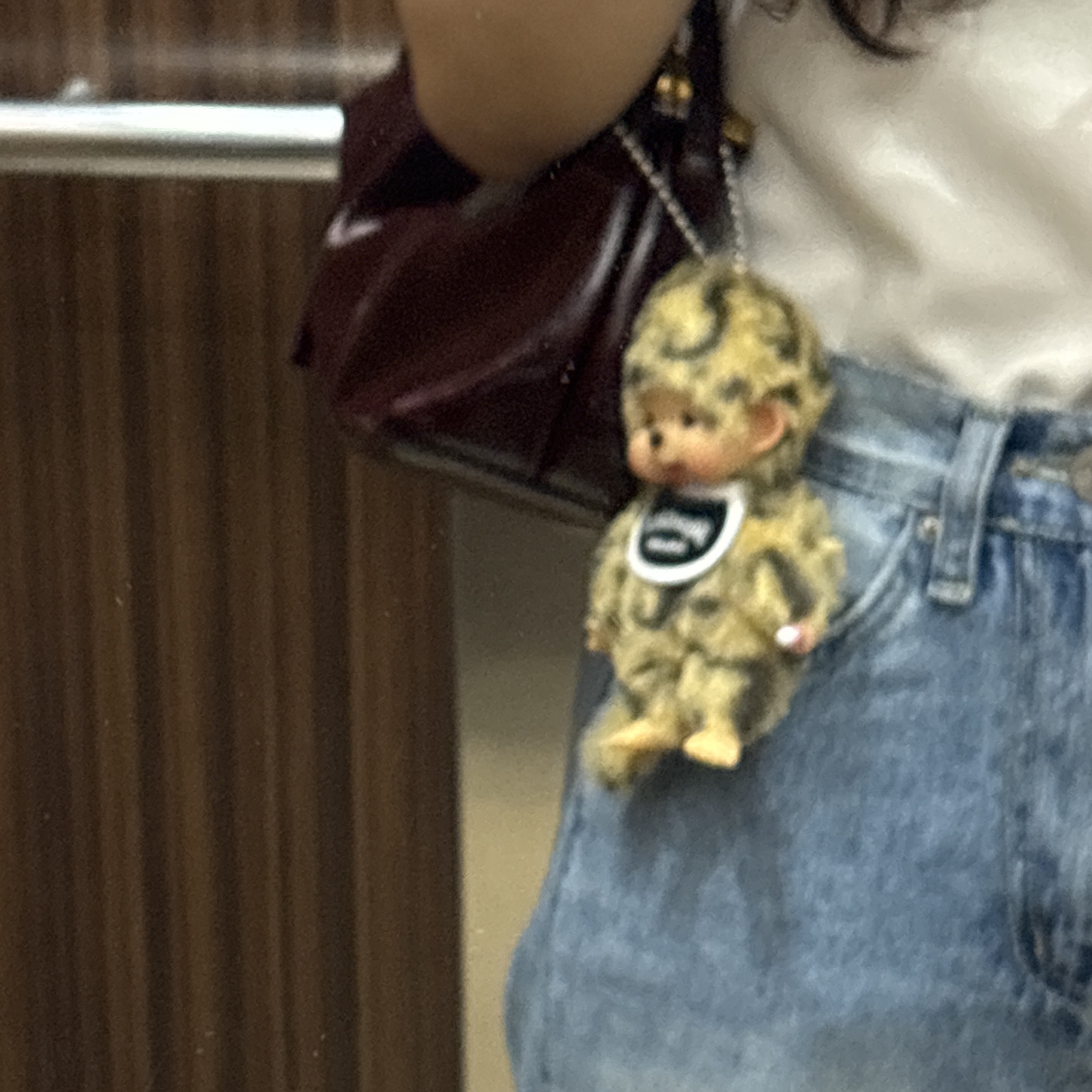 Monchhichi Colors Keychain Leopard Print 착용 스타일