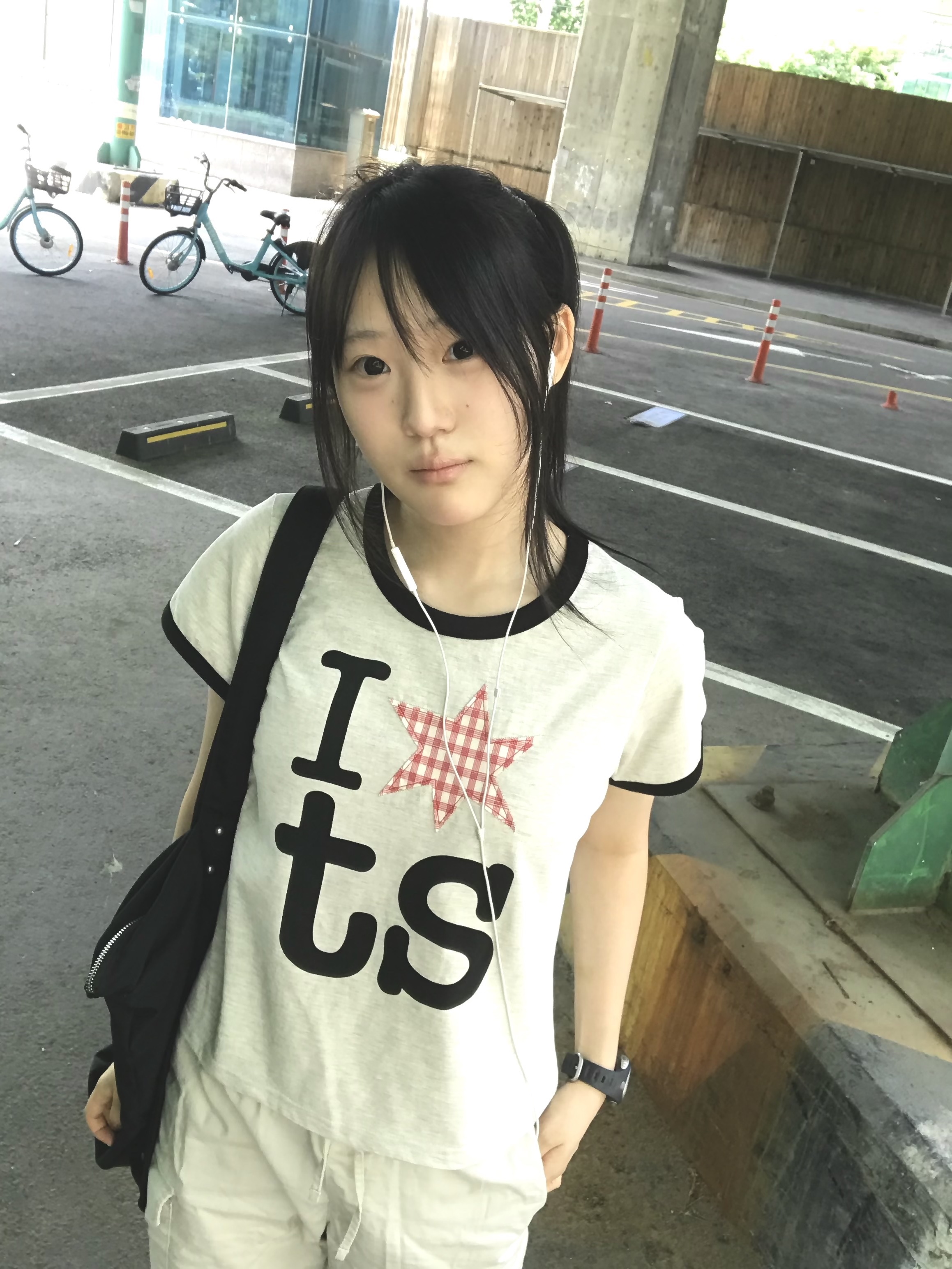 (W) Tansanmagnesium Ringer T-Shirt Ivory 착용 스타일 - 5
