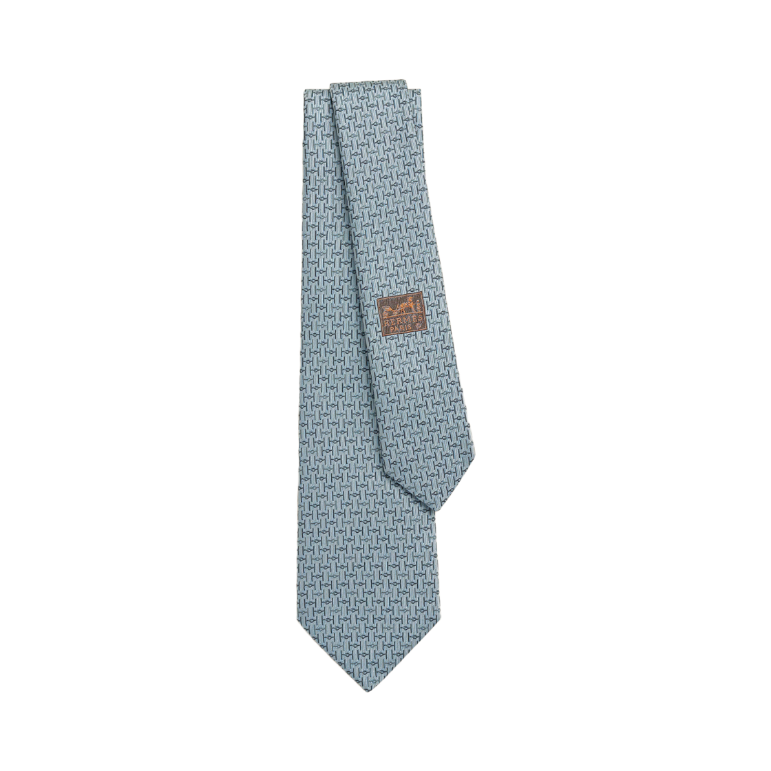 H336287T17 Hermes H Jumbo Tie Gris Anthracite Gris Clair
