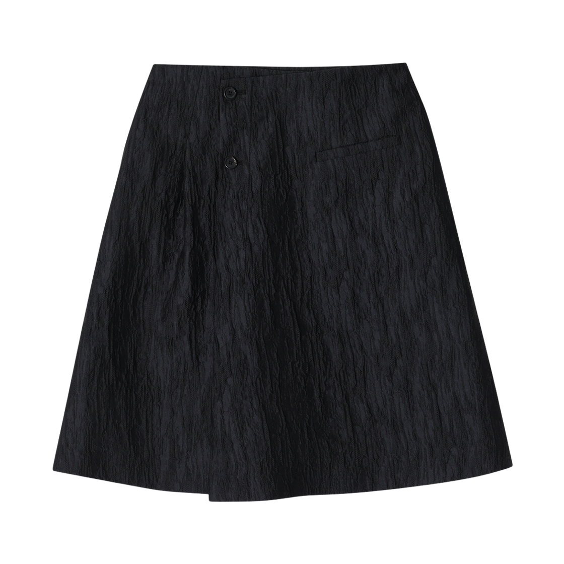 WH3SK316BK (W) SONGZIO Jacquard Cocoon Wrap Skirt Black