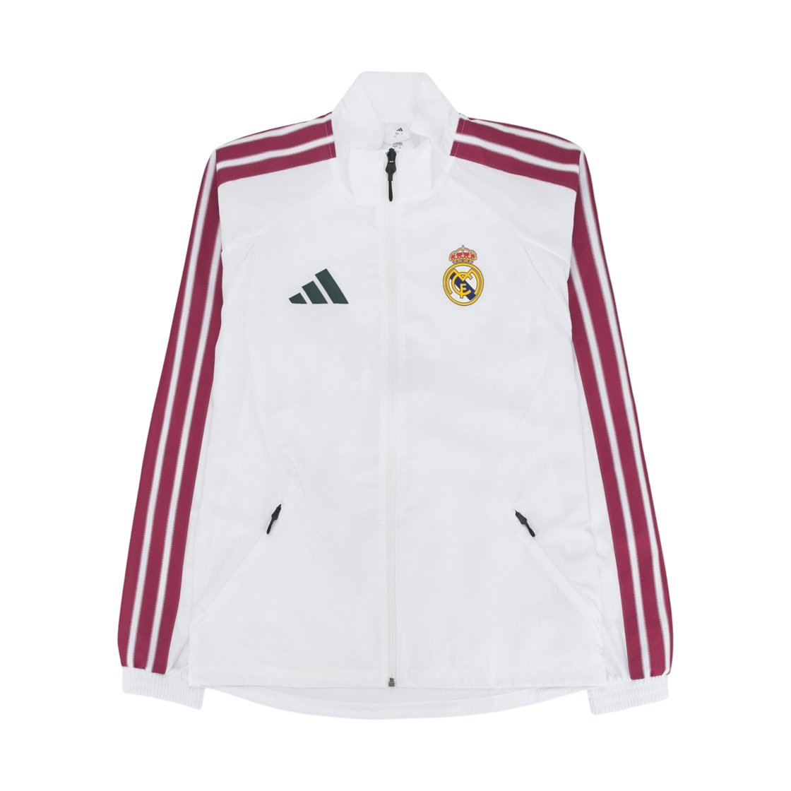 아디다스 레알 마드리드 홈 앤섬 자켓 스트리트 웨어 화이트 - KR 사이즈 (논 마킹 버전)(Adidas Real Madrid Home Anthem Jacket Street Wear White - KR Sizing (Non Marking Ver.))
