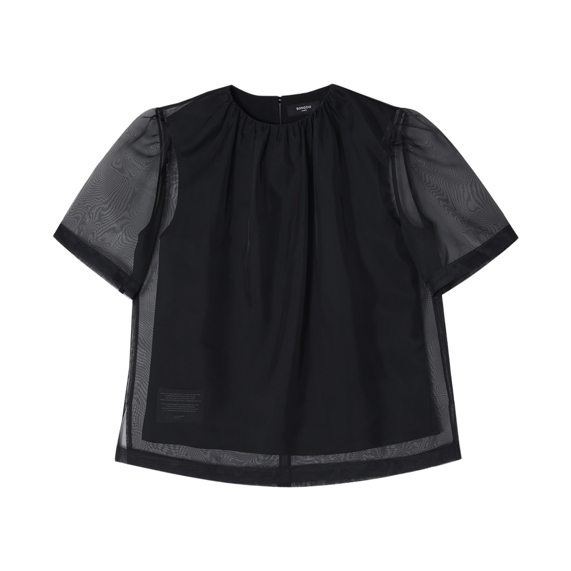 WH3TP306BK (W) SONGZIO Organza Layered Blouse Black