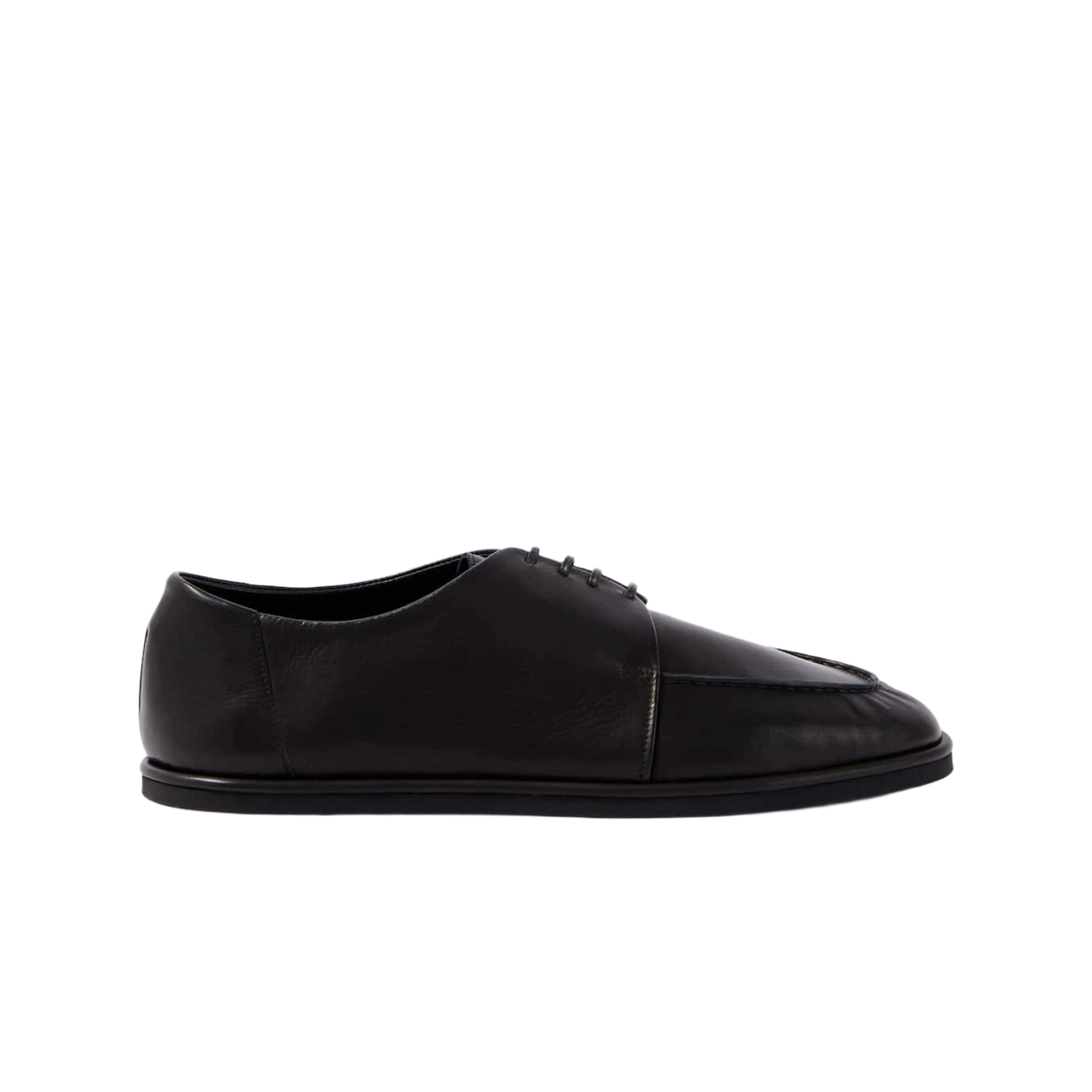 (W) 오라리 소프트 레더 레이스업 슈즈 블랙((W) Auralee Soft Leather Lace Up Shoes Black) - 1
