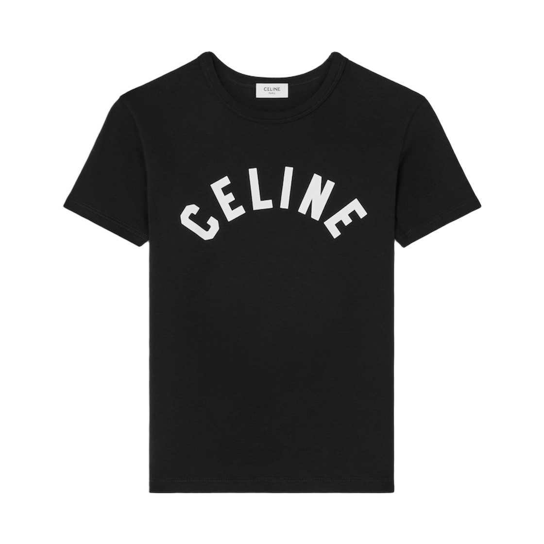 RX0SU3O24-38AW (W) Celine T-Shirt in Ribbed Cotton Jersey Black White