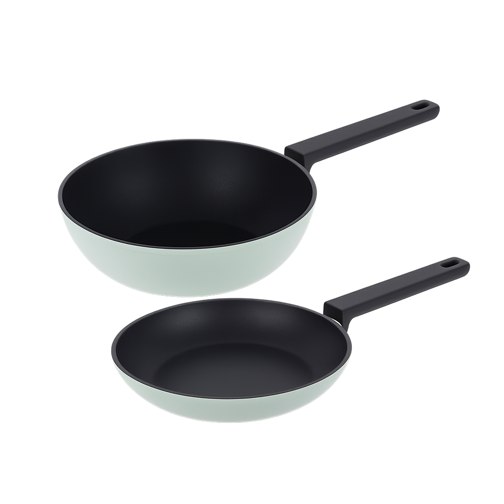 비알케이 엘리트 후라이팬 2종 (24cm+WOK24cm)(BRK Elite Frypan 2‑Piece Set (24cm + 24cm Wok))