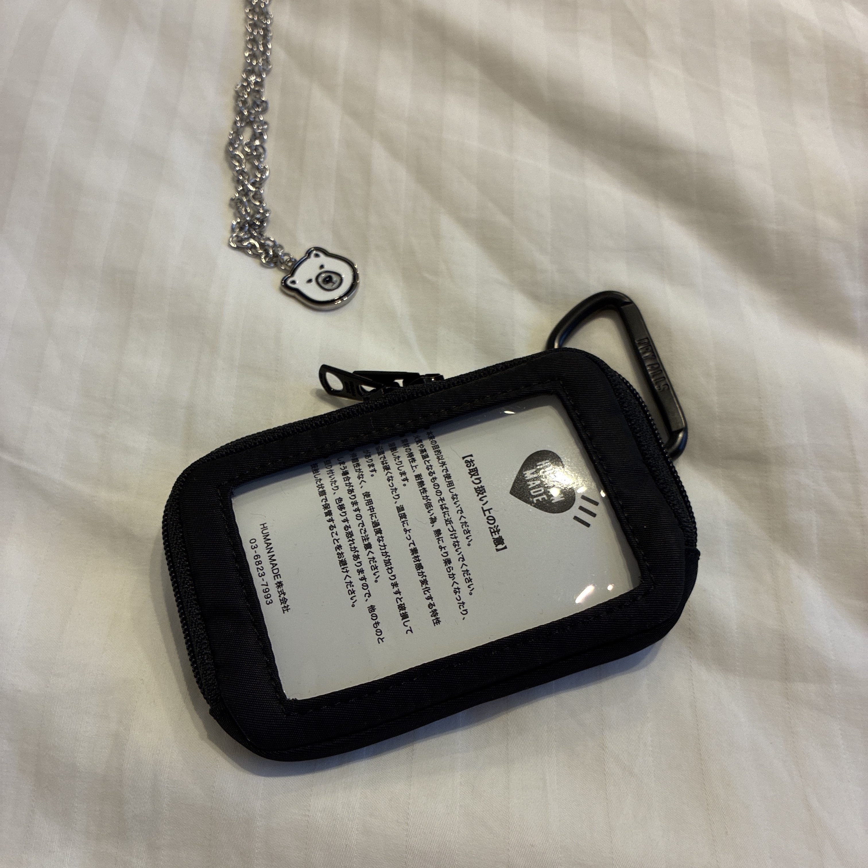 Human Made Military Card Case Black, Human Made Animal Necklace Bear White 착용 스타일