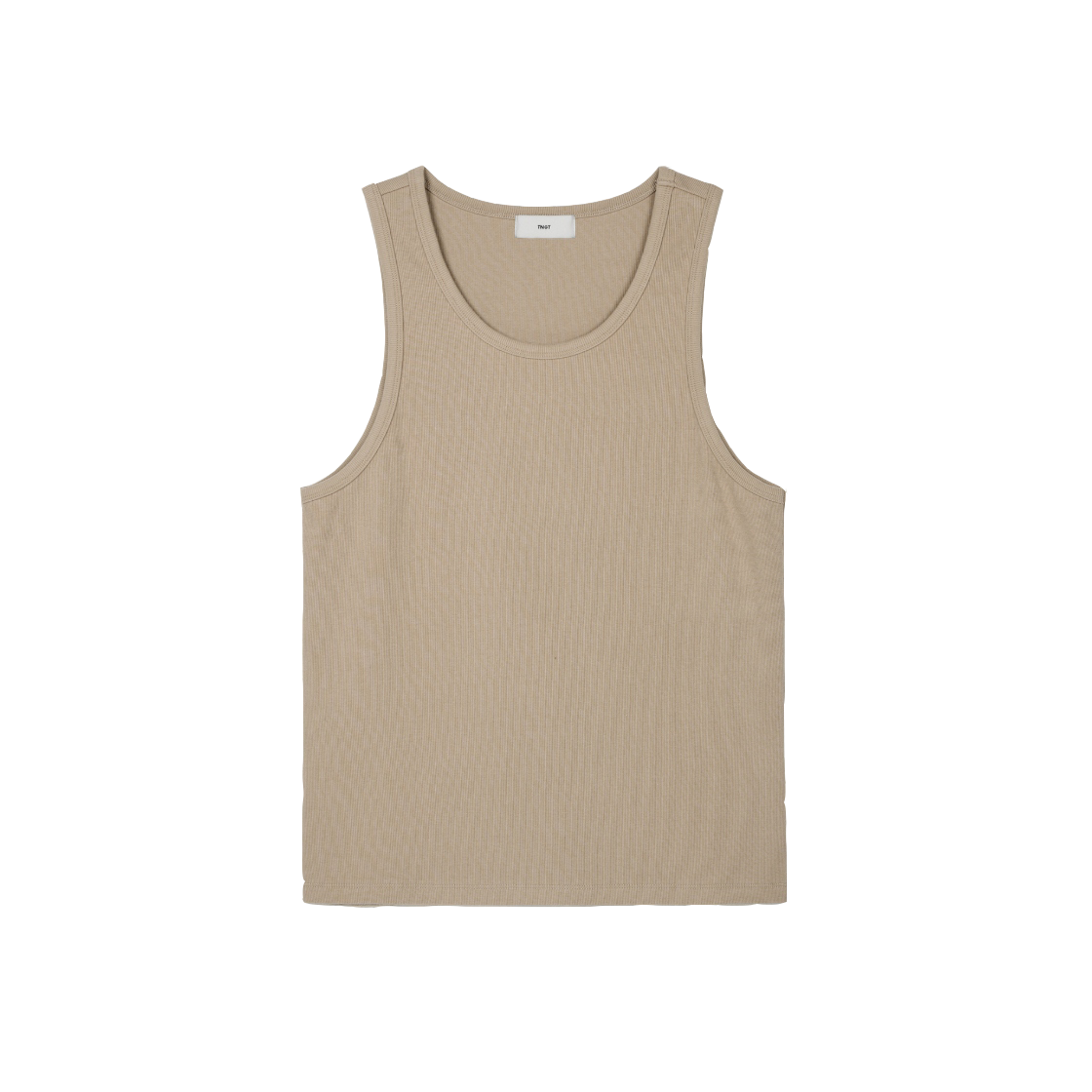티엔지티 골지 슬림 슬리브리스 베이지(TNGT Ribbed Slim Sleeveless Beige)