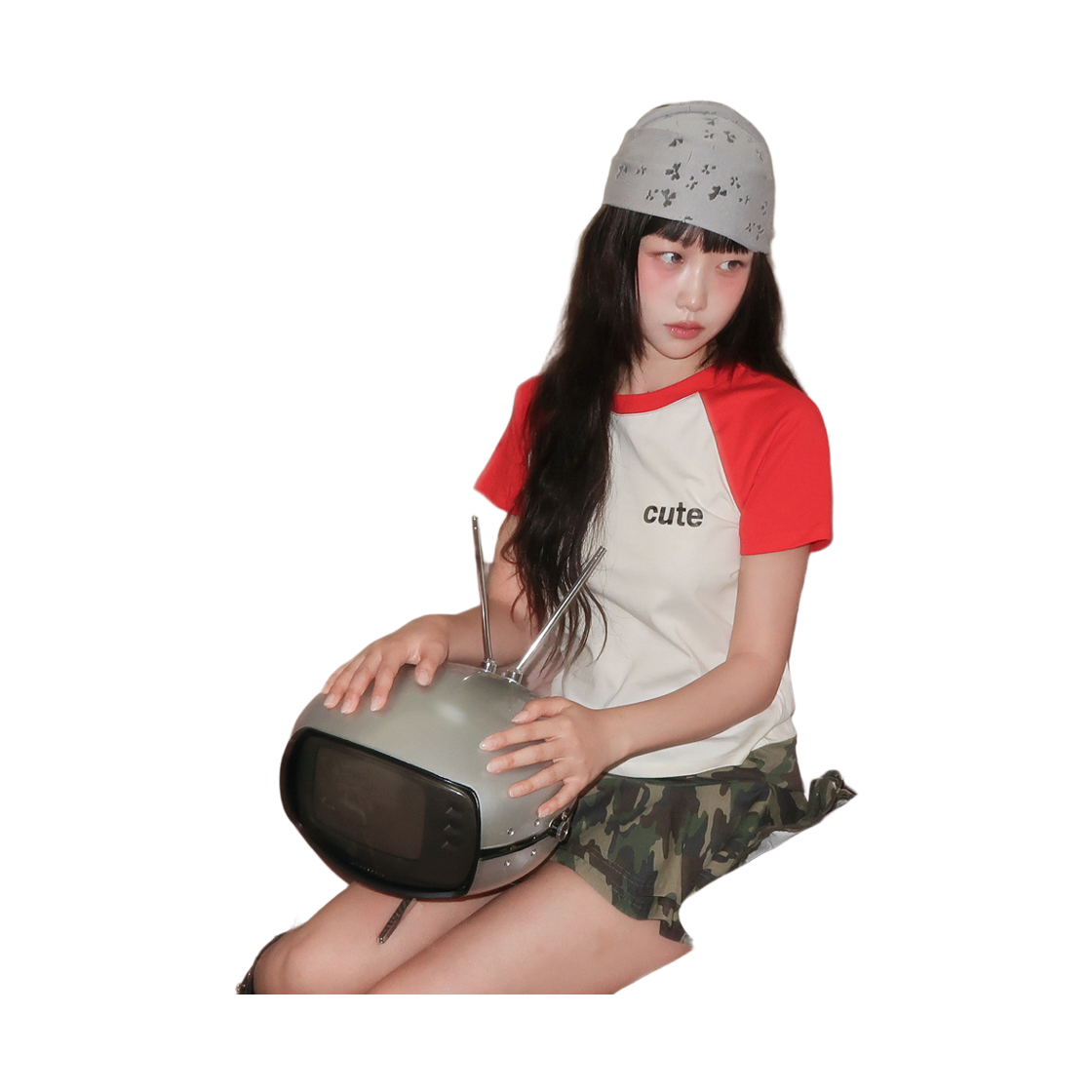 키코지 쏘 큐트 래글런 티셔츠 레드(kikozy So Cute Raglan T-shirt_Red) - 4