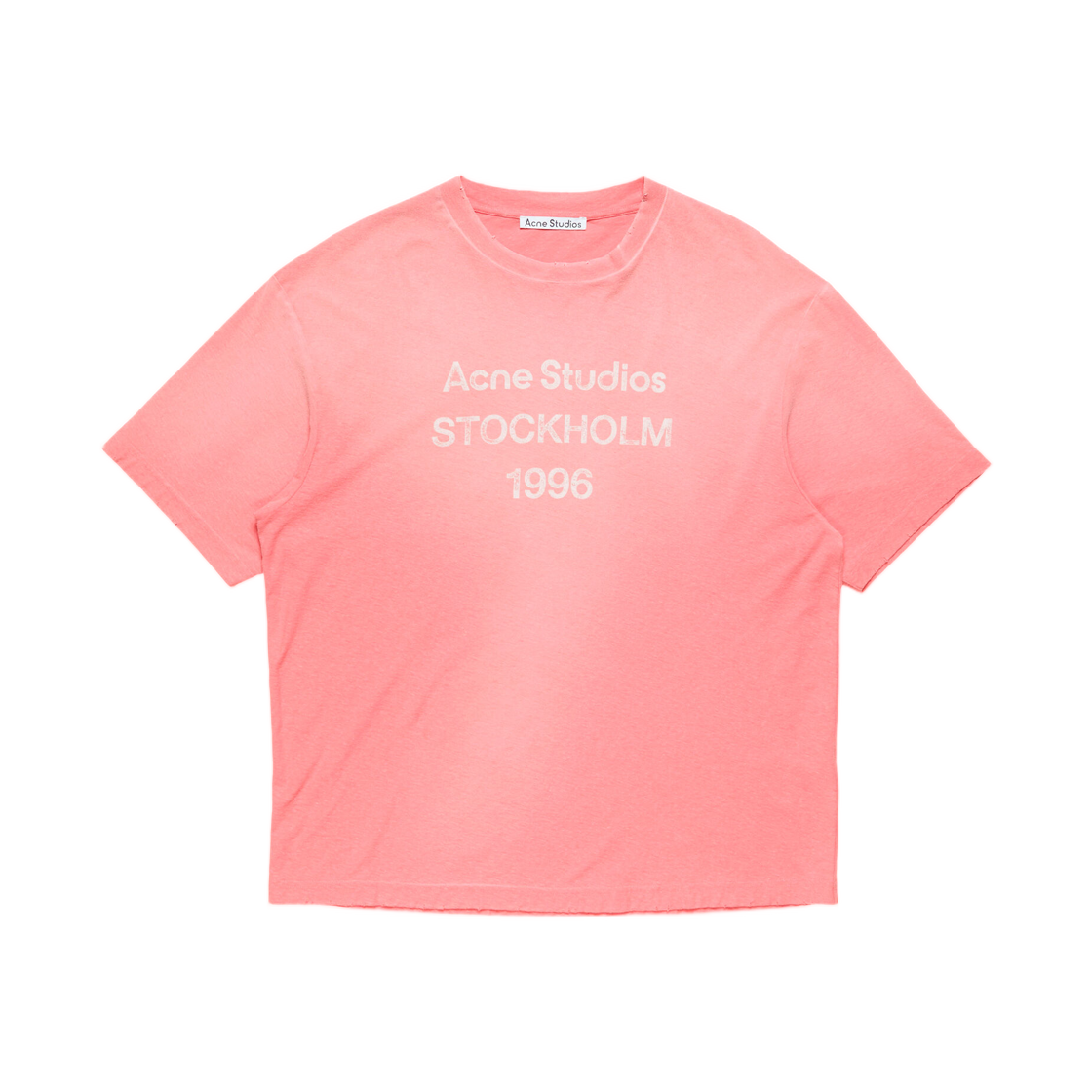 CL0196-CKQ Acne Studios Sprayed Logo T-Shirt Tango Pink
