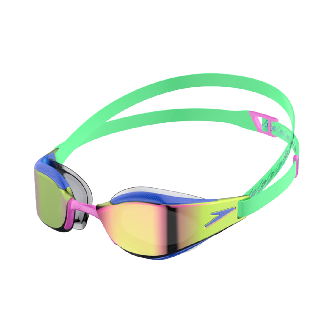 8-1281915984 Speedo Fastskin Hyper Elite Mirror Swim Goggles Green Blue - Asia Fit