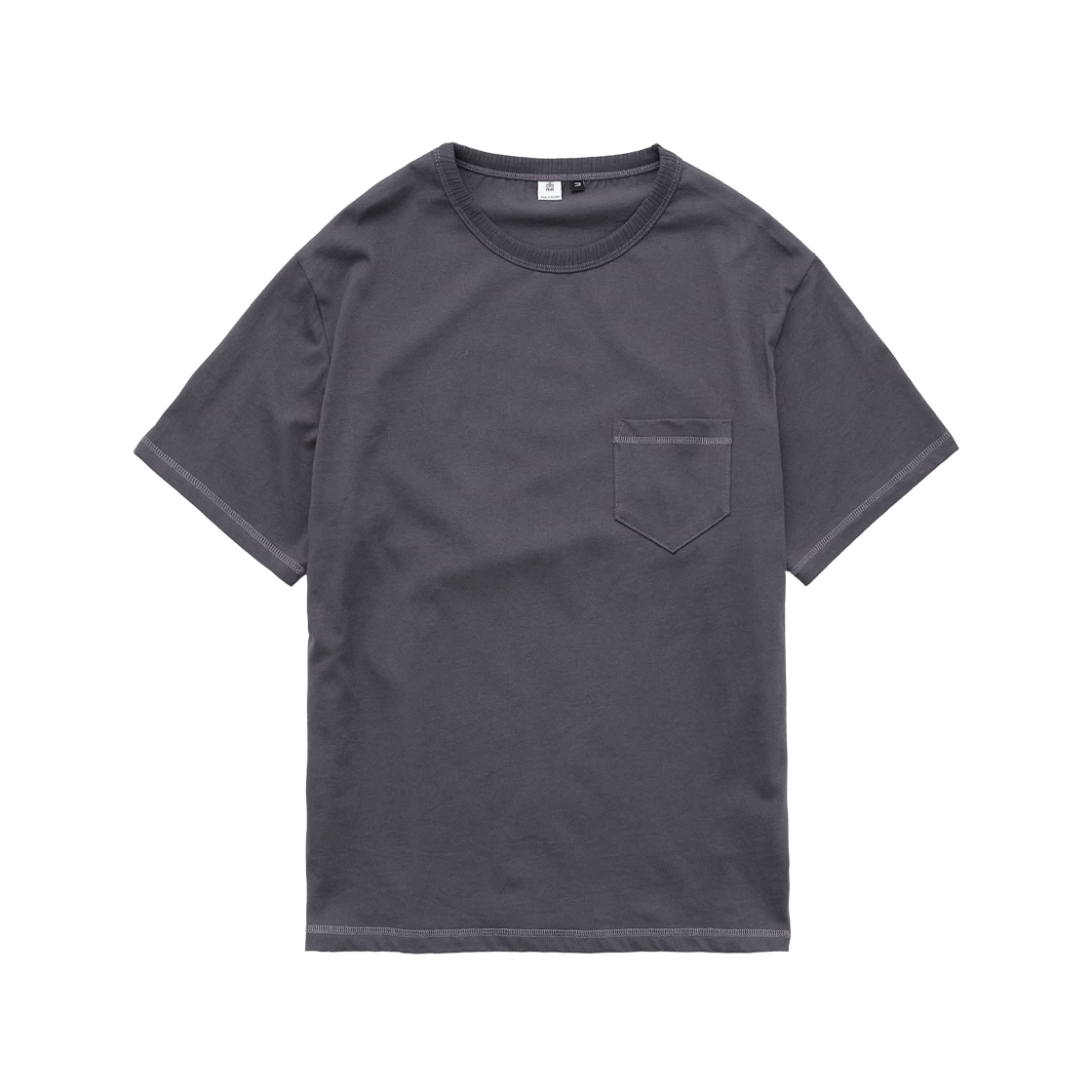 폴리테루 스티치드 포켓 티 퍼플 차콜(Polyteru Stitched Pocket Tee Purple Charcoal)